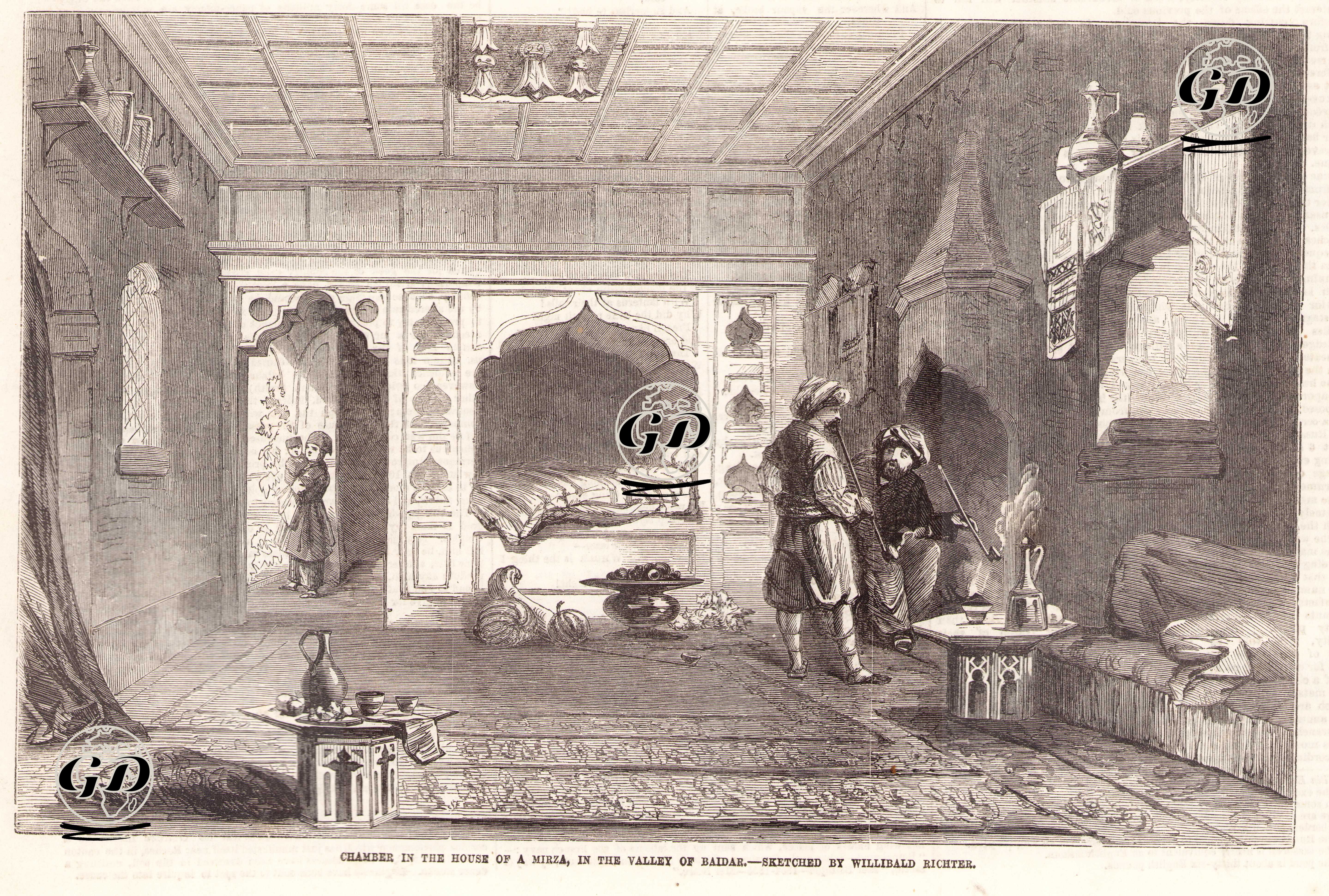 Bayder Vadisinde Bey Evinin Kabul Salonu - Willibald Richter (1824-1880) - 1856