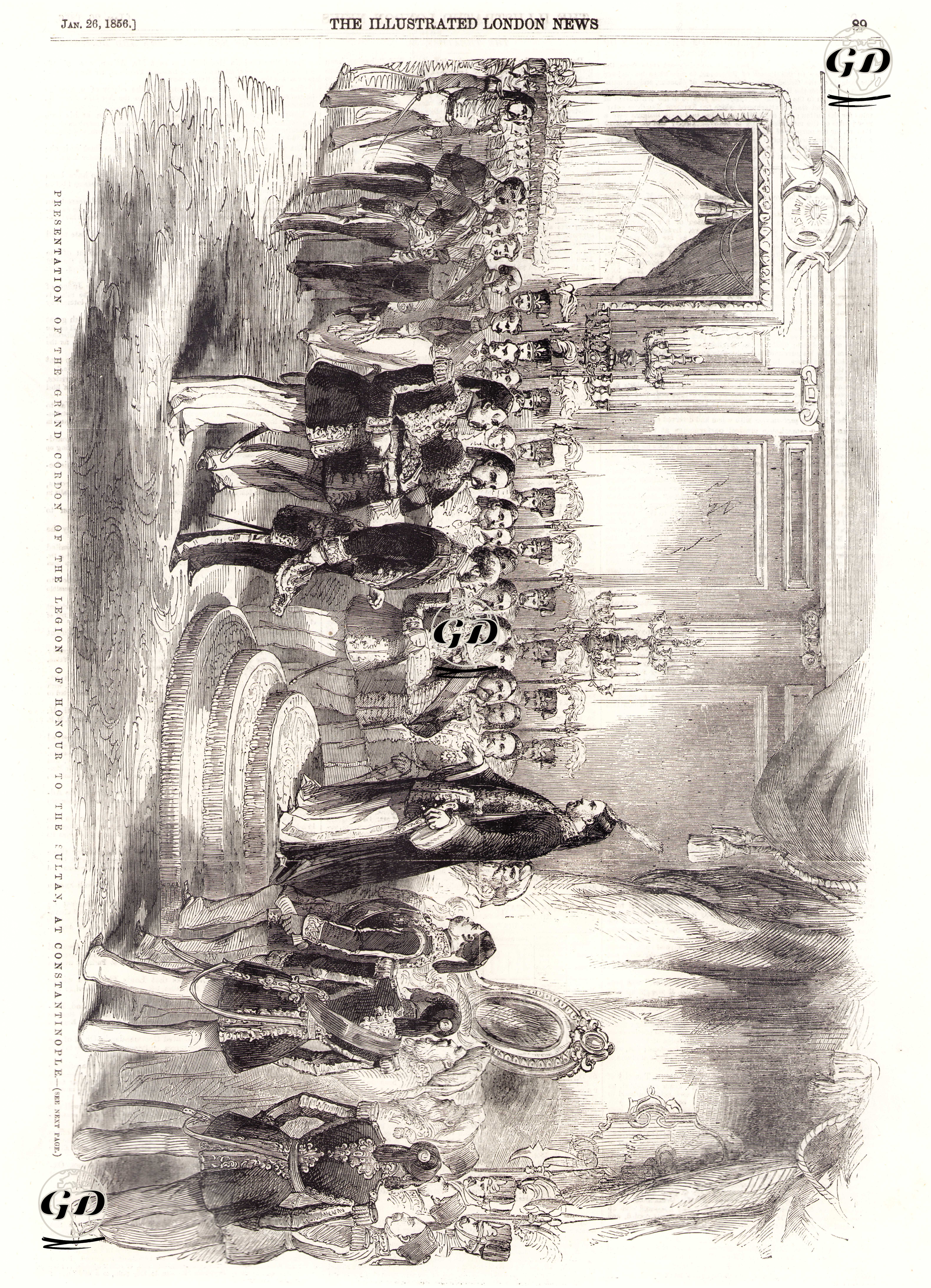 Fransız Büyükelçisi Thouvenel Tarafından Fransız Onur Nişanının Padişah Abdülmecid'e Sunulması -  - 1856