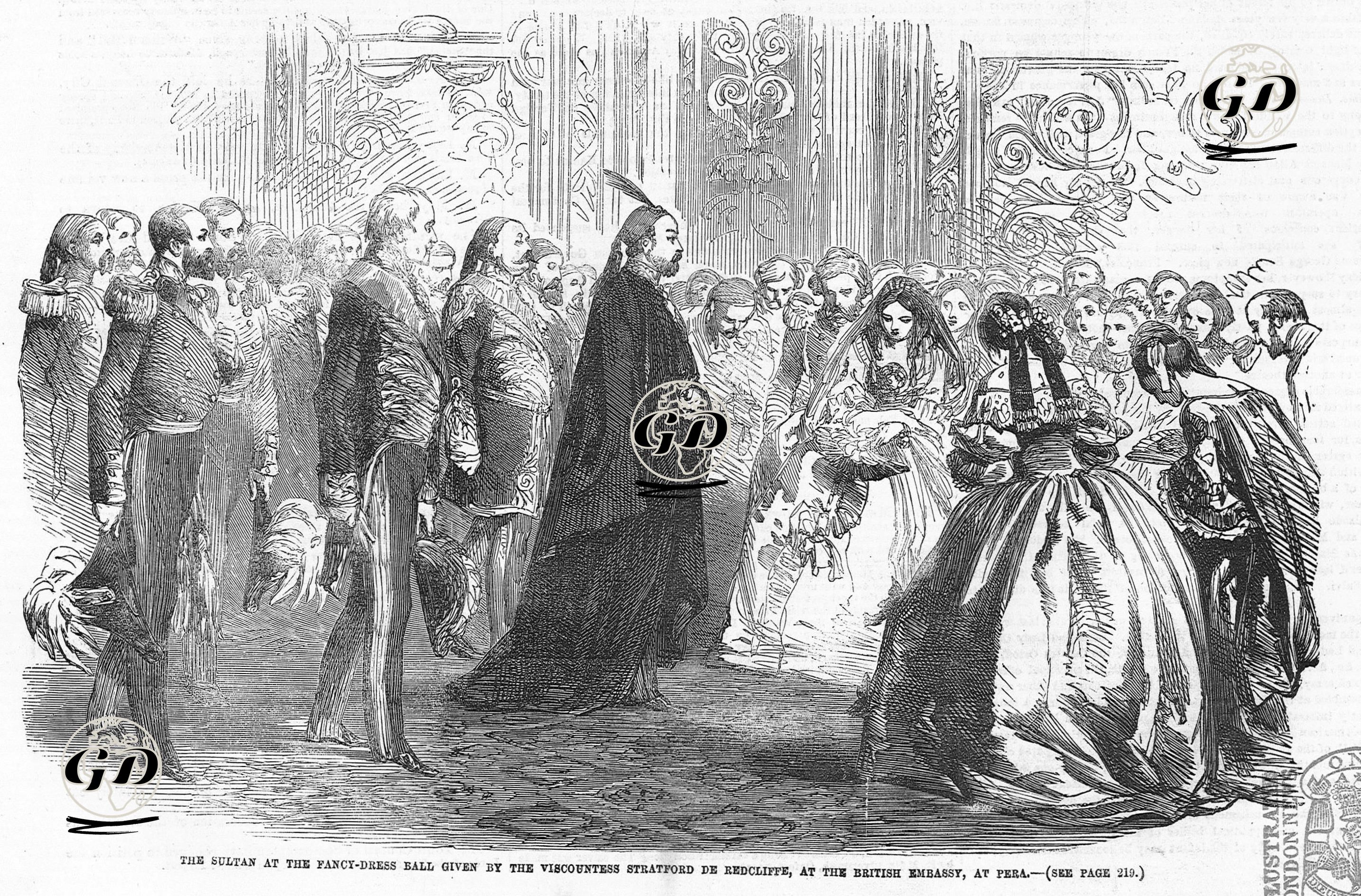 The Sultan At Fancy Dress  Party At The British Embassy At Pera -  - 1856
