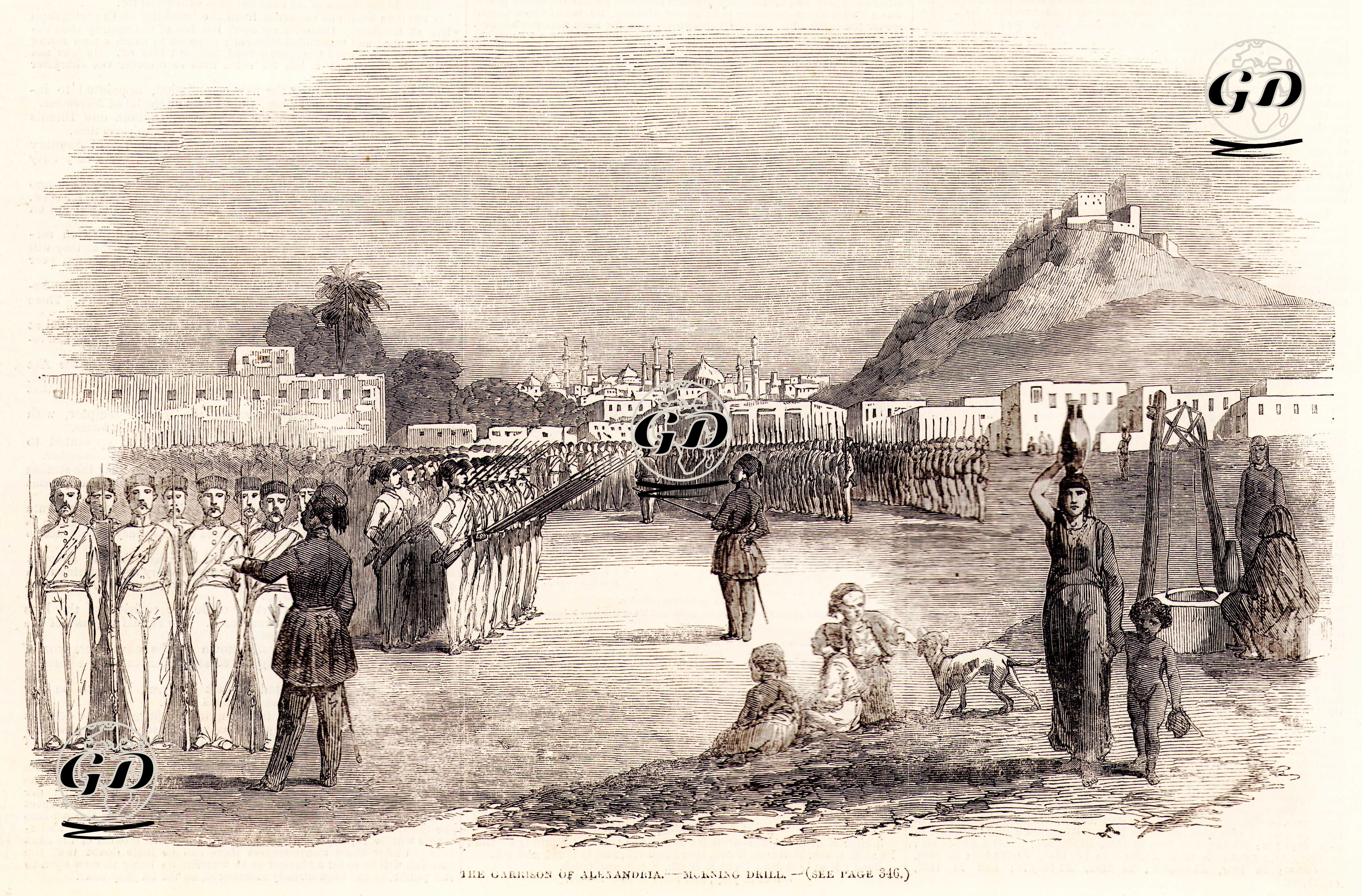 The Garrison Of Alexandria Morning Drill  -  - 1853