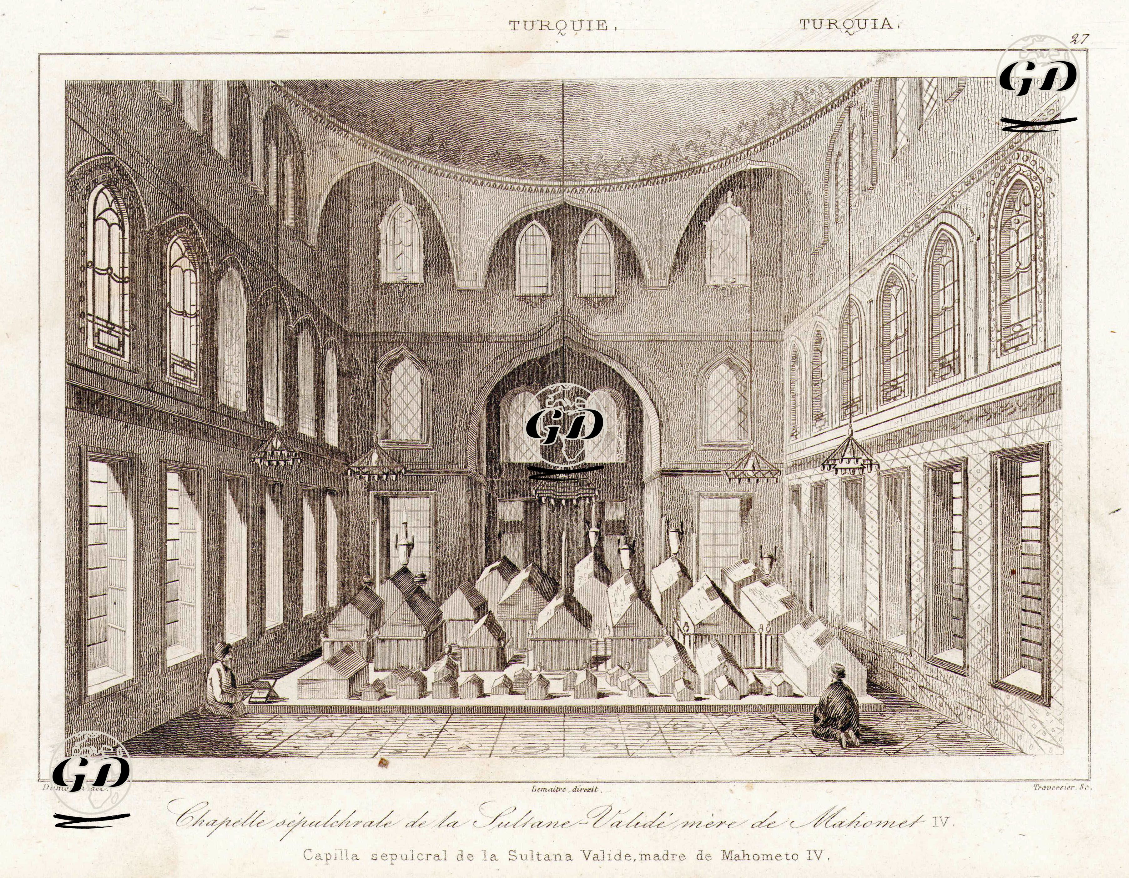 Padişah IV.Mehmet ve Annesi Hatice Turhan Sultan Türbesi - Paul Dumouza (1812-….) - 1845