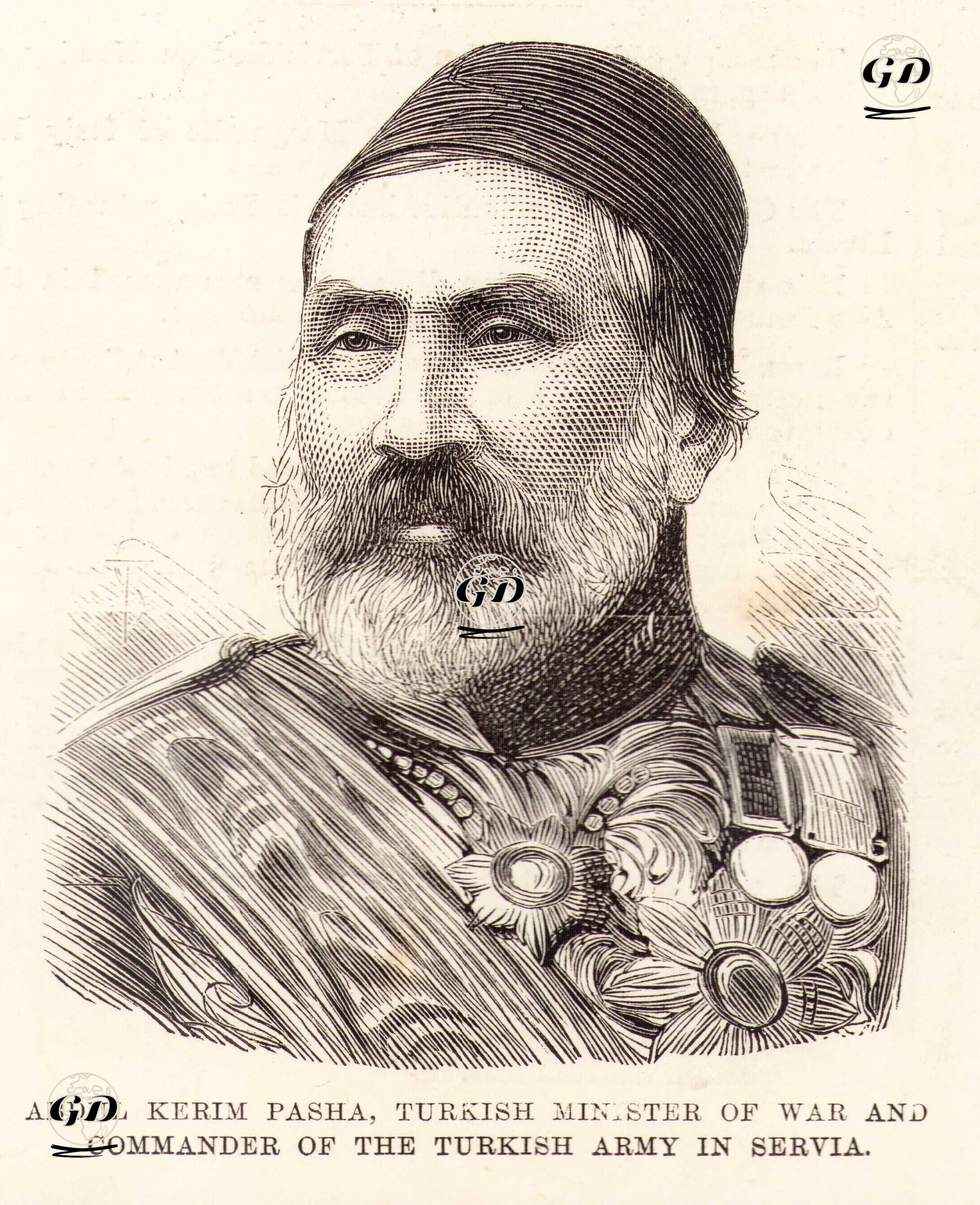 Abdul Kerim Pasha, Turkish Minister Of War And Commander Of Turkish Army In Servia -  - 1876