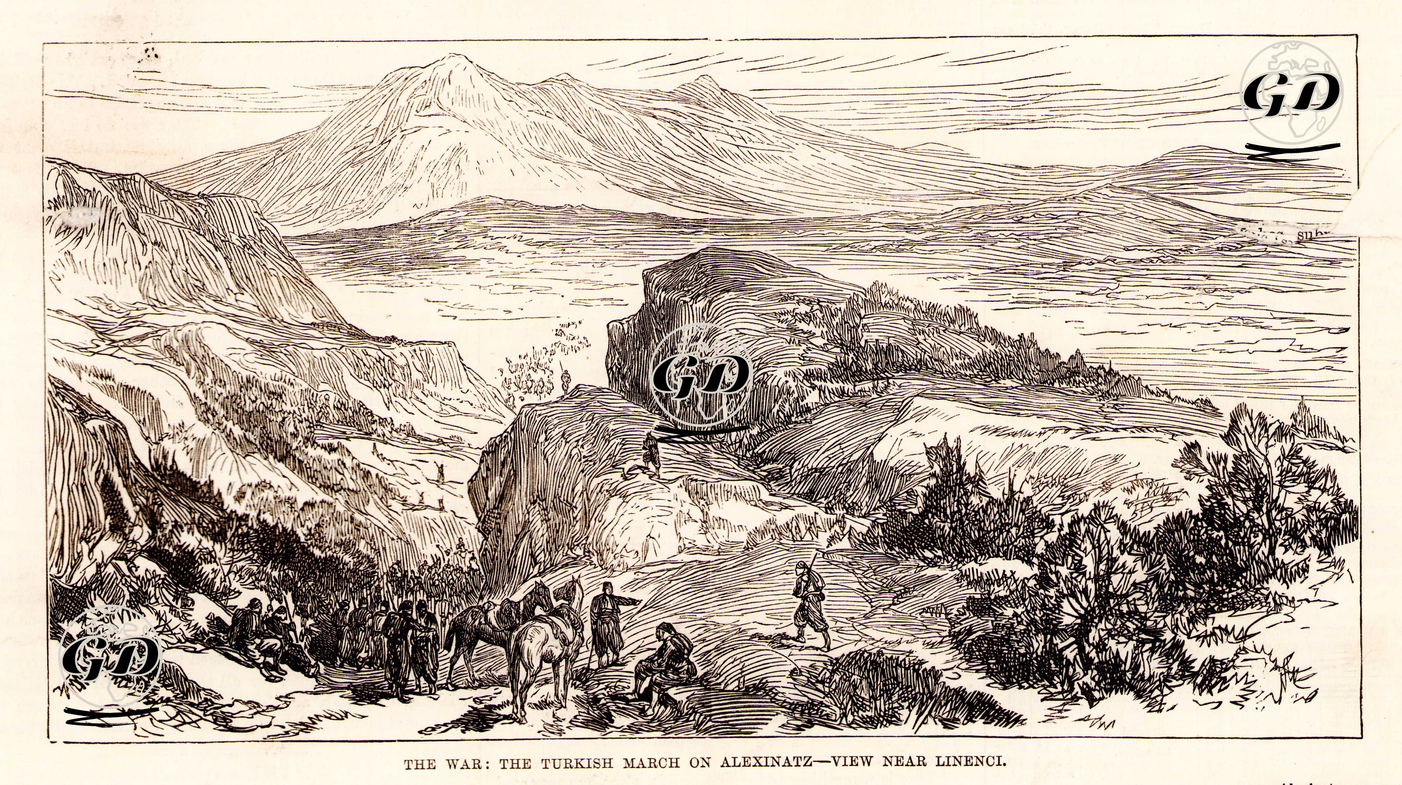 1876-1877 Osmanlı-Sırp Savaşı Sırasında Türk Ordusunun Licenci Yakınlarında Aleksinaç'da İlerlemesi -  - 1876