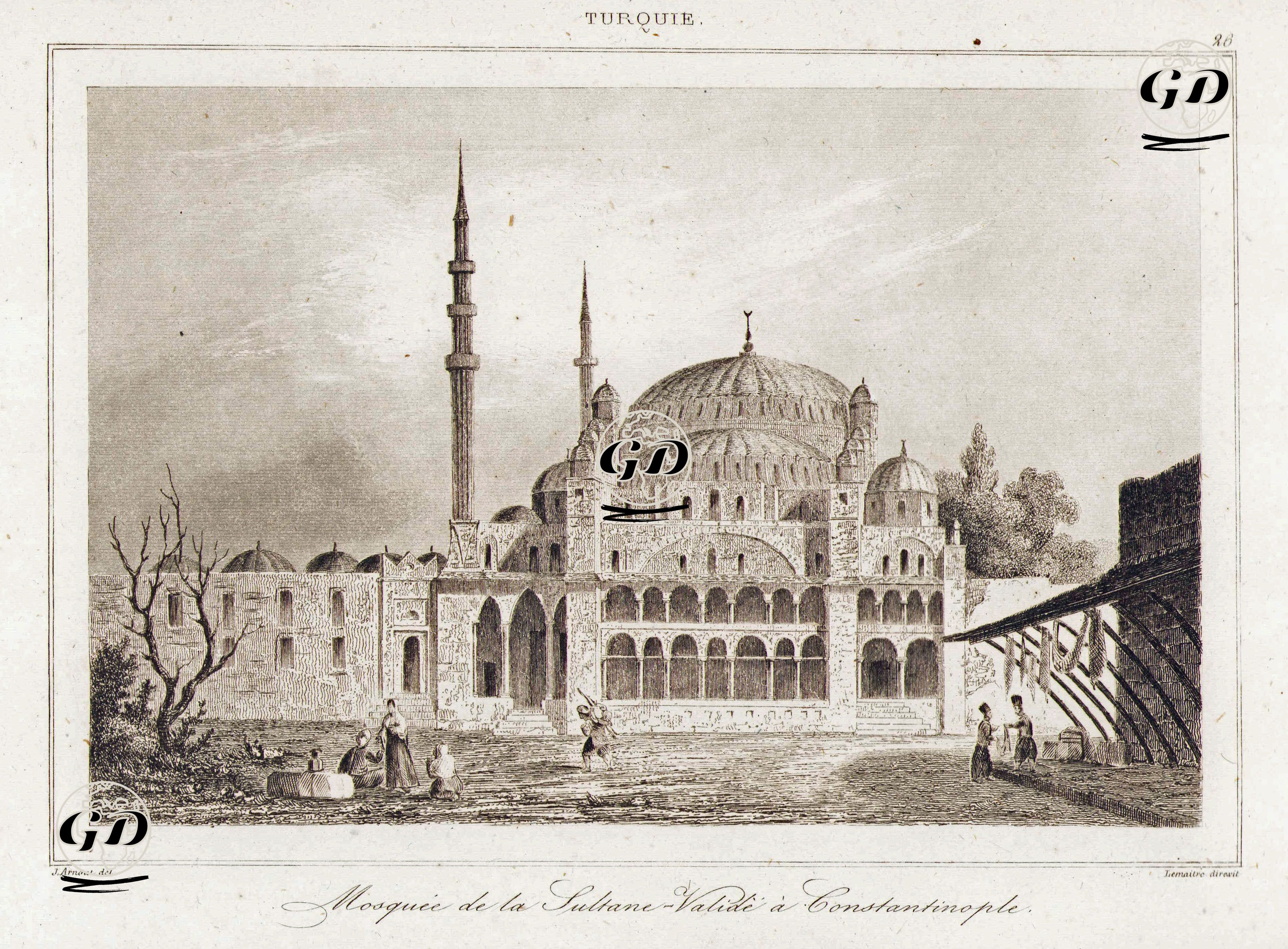 Yeni Cami (Valide Sultan Cami), İstanbul  - Jean Baptiste Arnout (1788-1865) - 1845