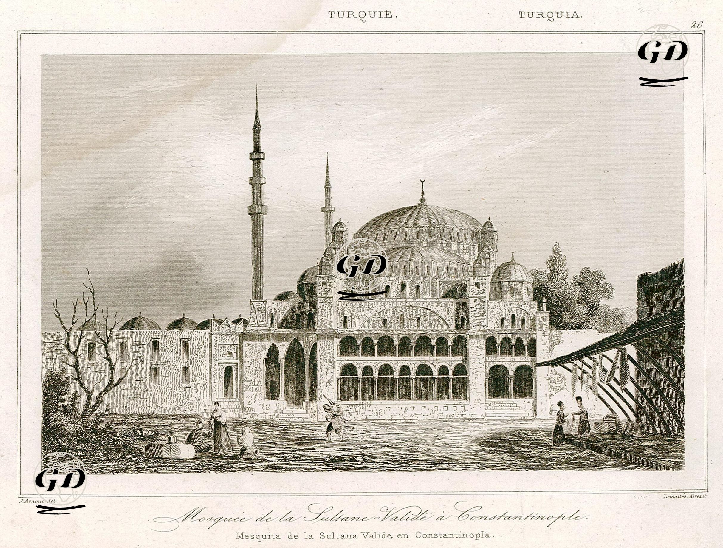 Yeni Cami (Valide Sultan Cami), İstanbul  - Jean Baptiste Arnout (1788-1865) - 1845