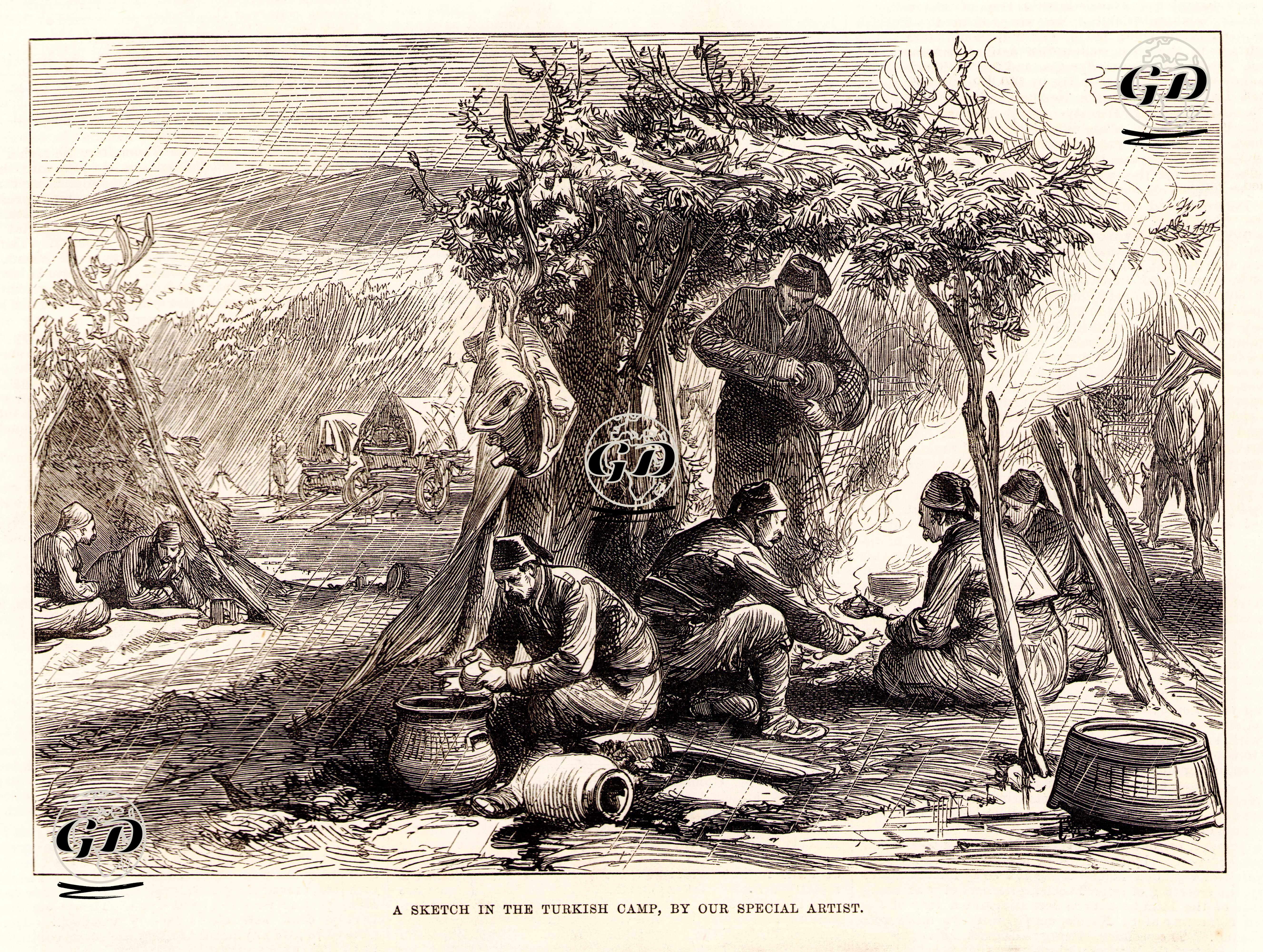 1876-1877 Osmanlı-Sırp Savaşı Sırasında Türk Ordusunun Bir Kampı -  - 1876