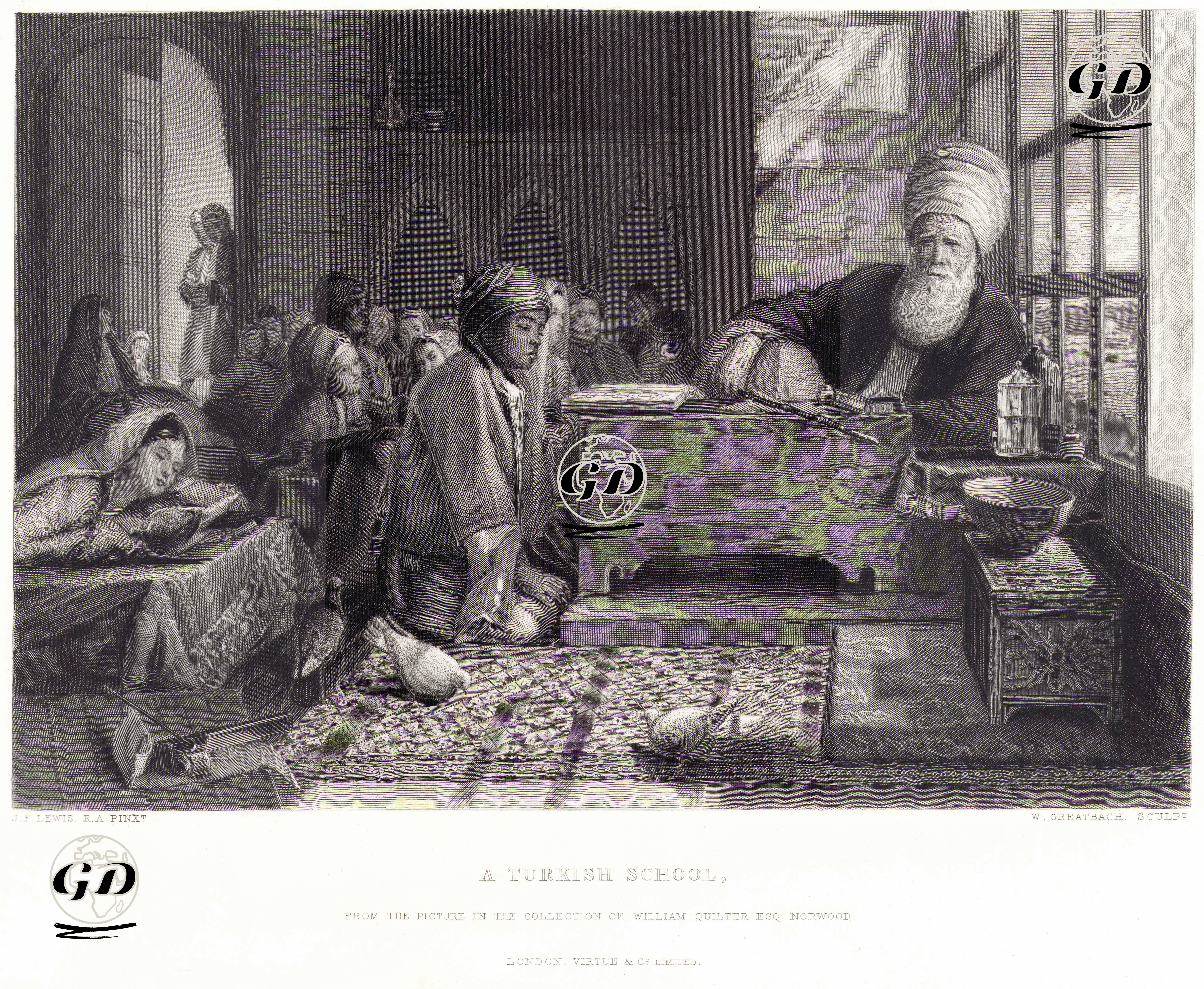 A Turkish School - John Frederick Lewis (1804-1876) - 1878