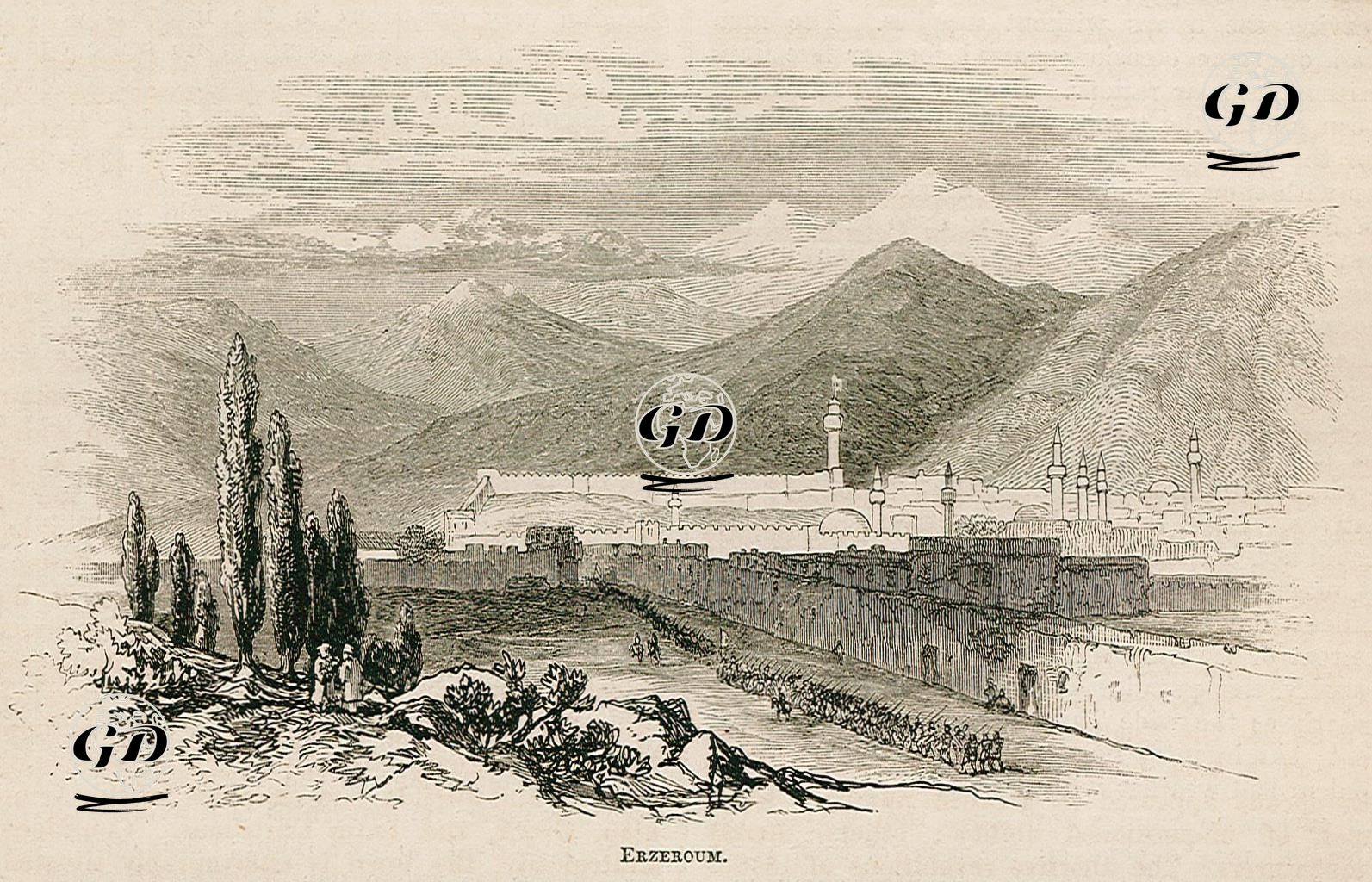 1853-1856 Osmanlı-Rus Savaşı (Kırım Savaşı) Sırasında Erzurum Şehri -  - 1856