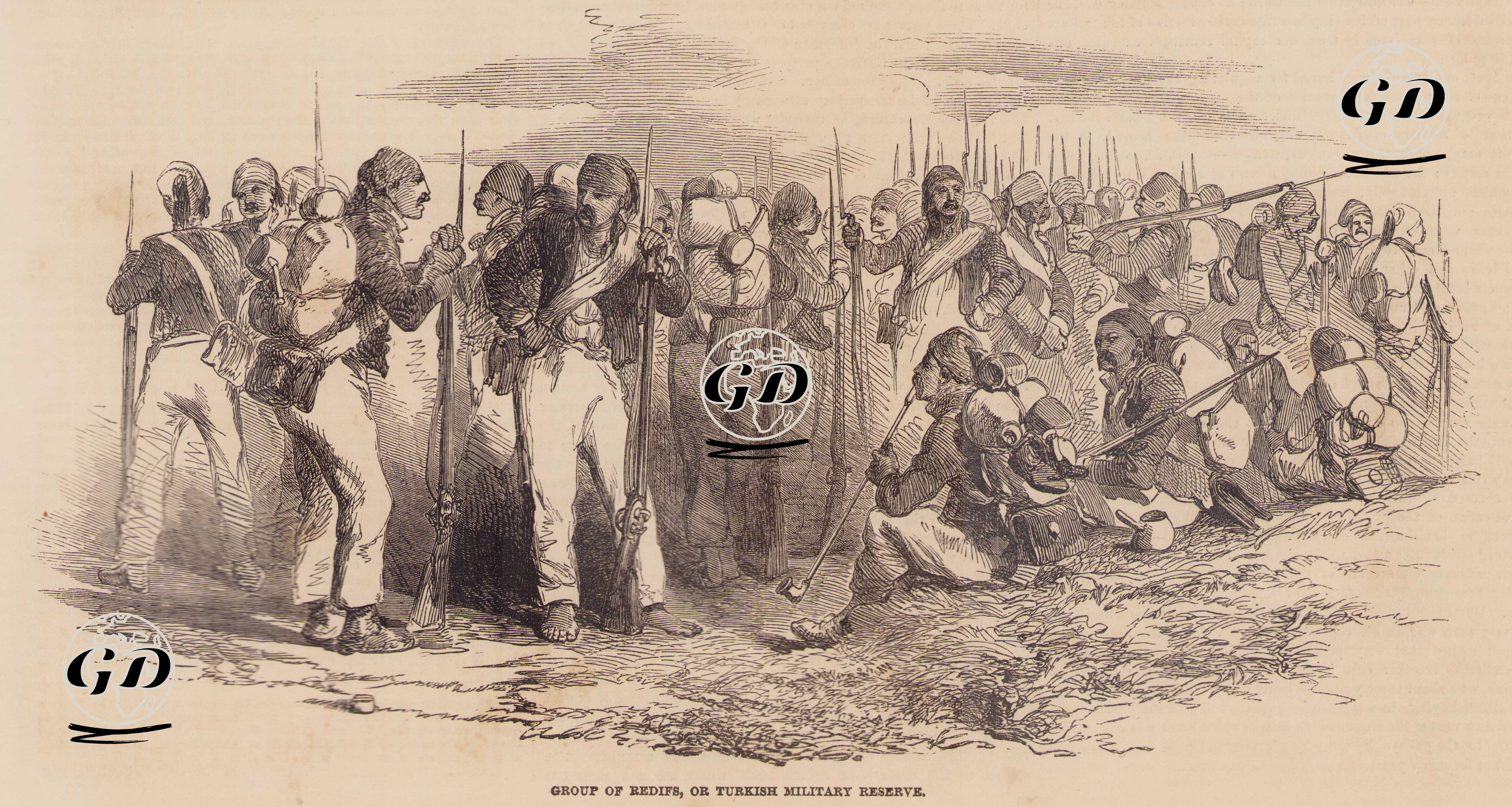 1853-1856 Osmanlı-Rus Savaşı (Kırım Savaşı) Sırasında Savaşa Gitmeyi Bekleyen Türk Askerleri -  - 1853