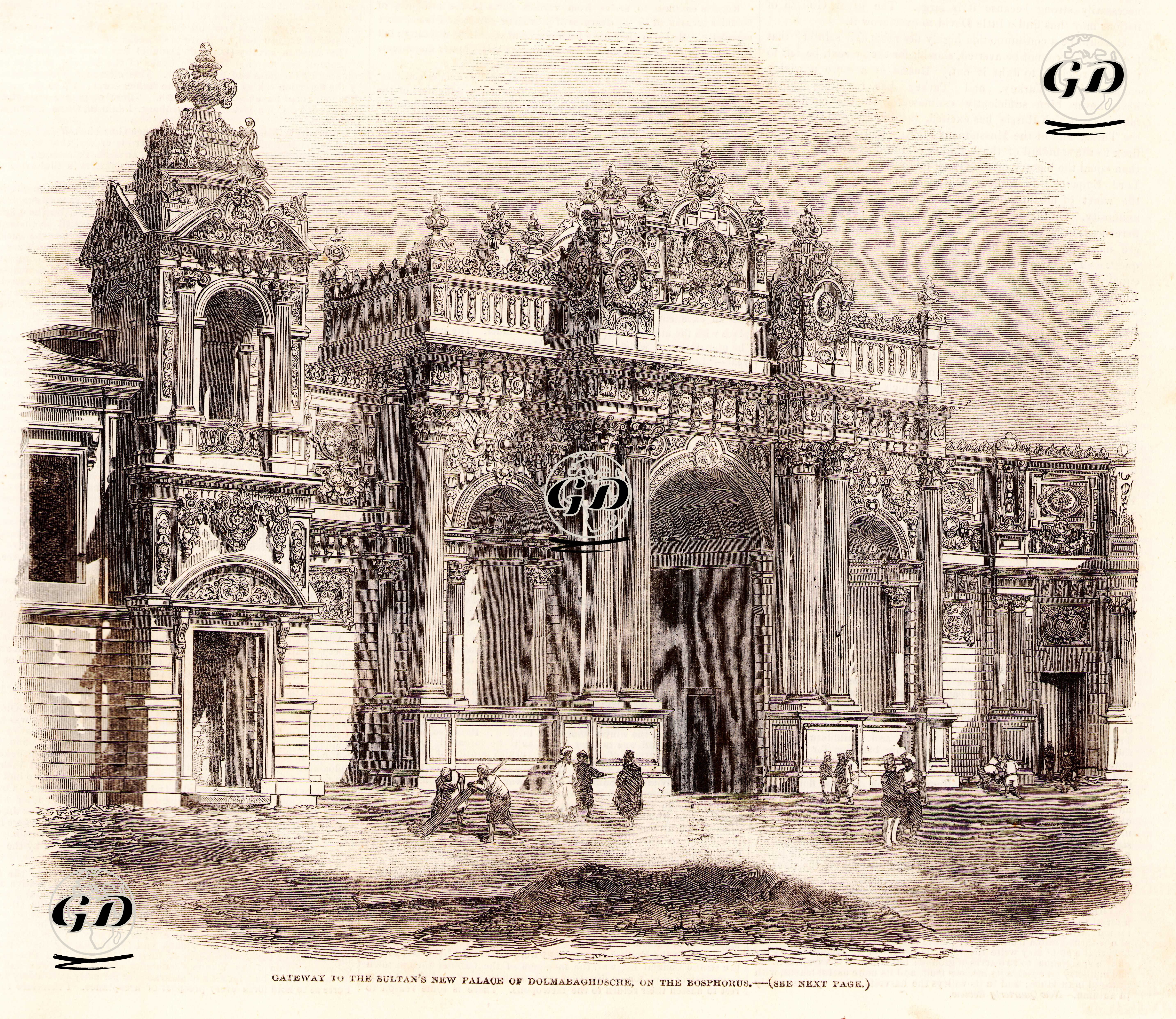 Dolmabahçe Sarayının Giriş Kapısı -  - 1853