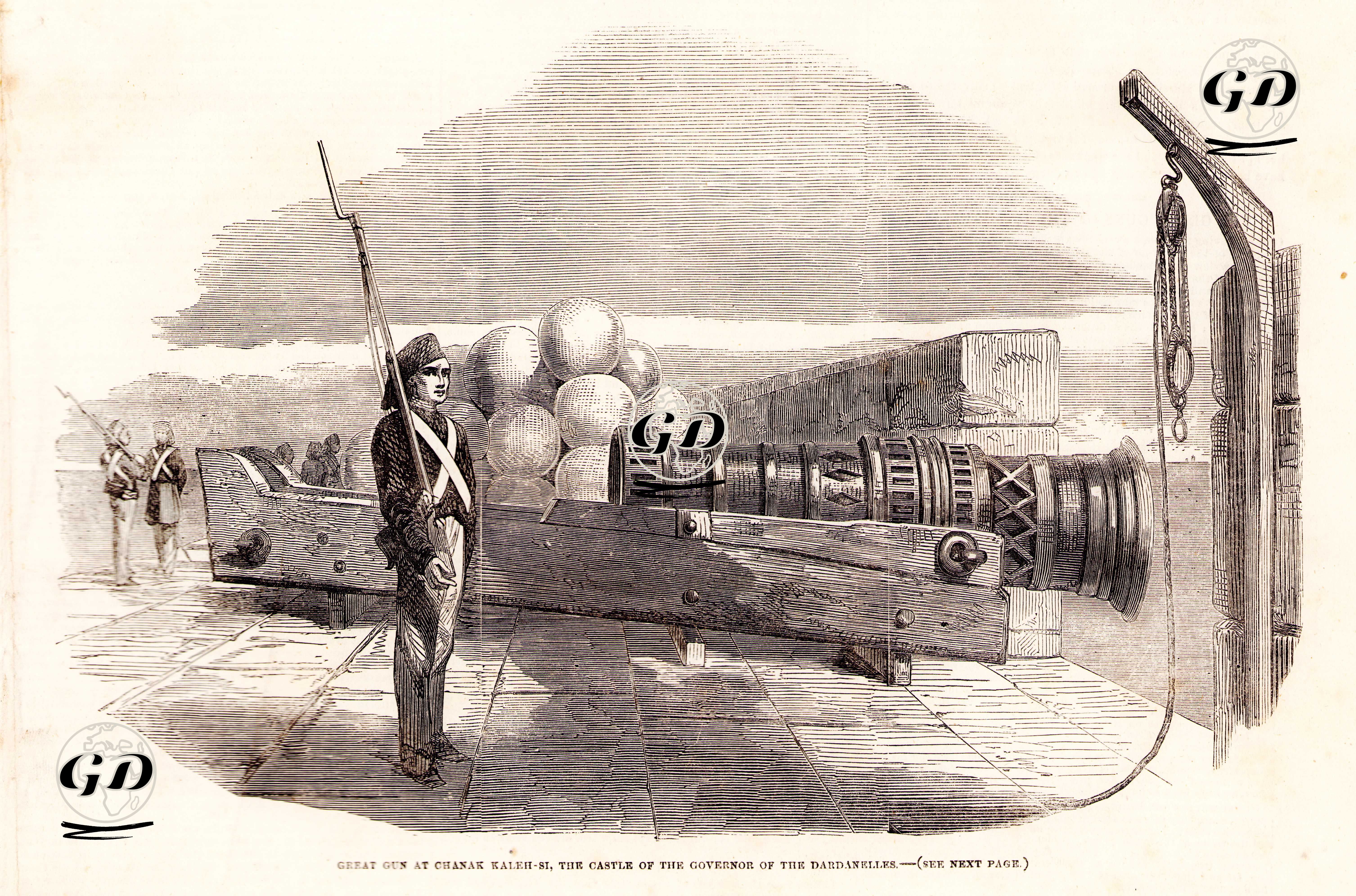 1853-1856 Osmanlı-Rus Savaşı (Kırım Savaşı) Sırasında Çimenlik (Çanakkale) Kalesindeki Büyük Top -  - 1853