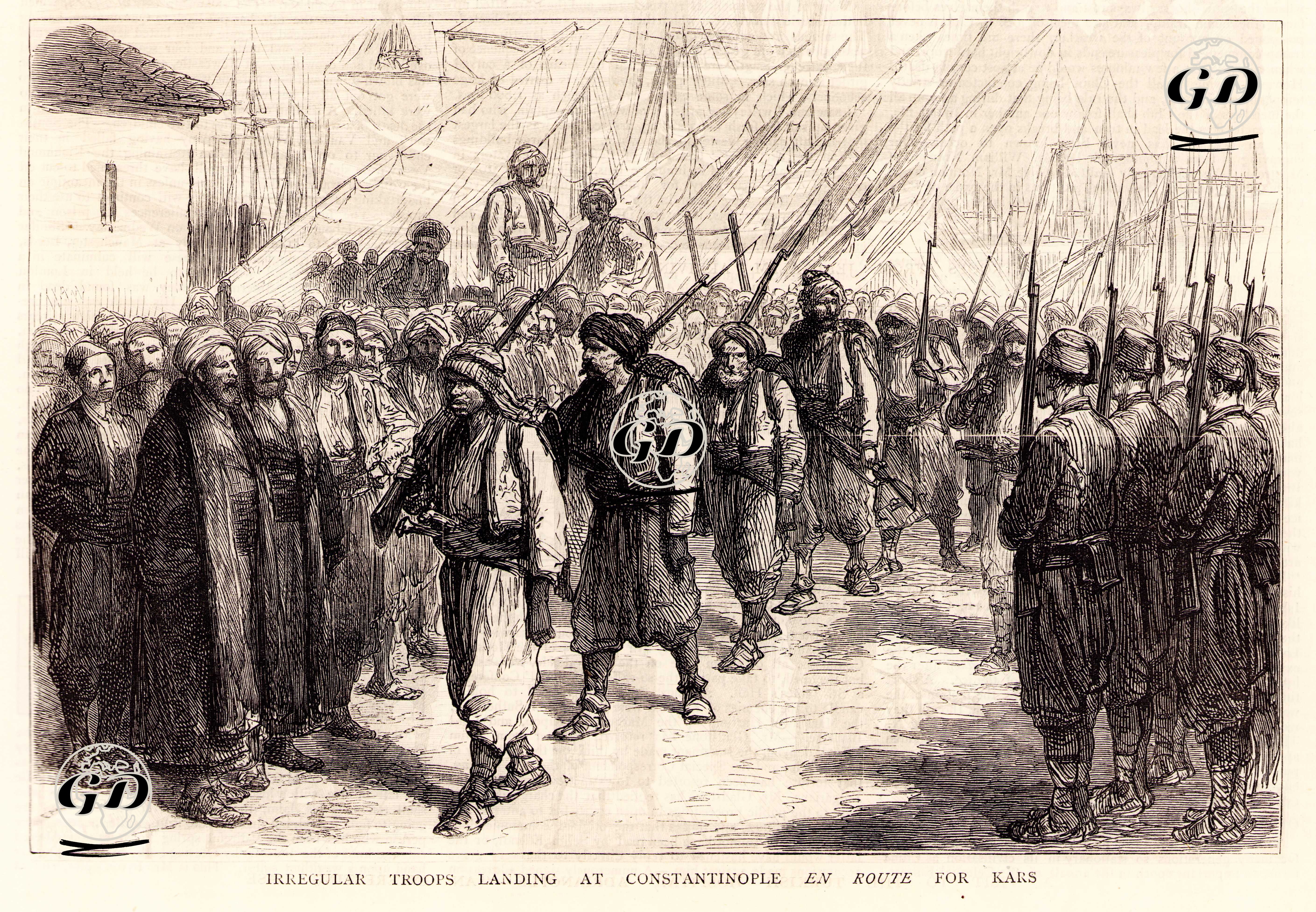 Karsa Gidecek Türk Milis Kuvvetlerinin İstanbul'a Gelişi -  - 1876