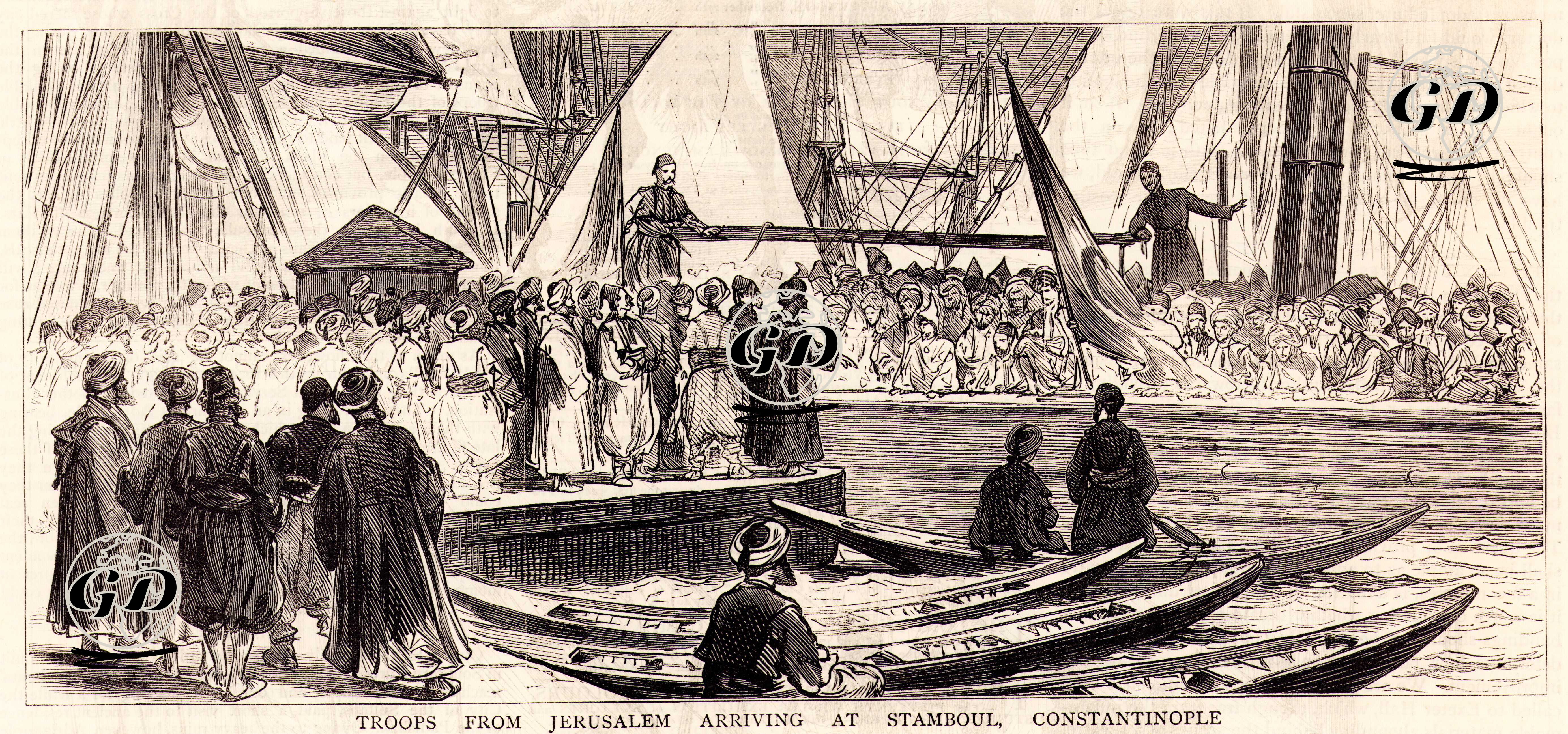 Troops From Jerusalem Arriving At Stamboul, Constantinople -  - 1876