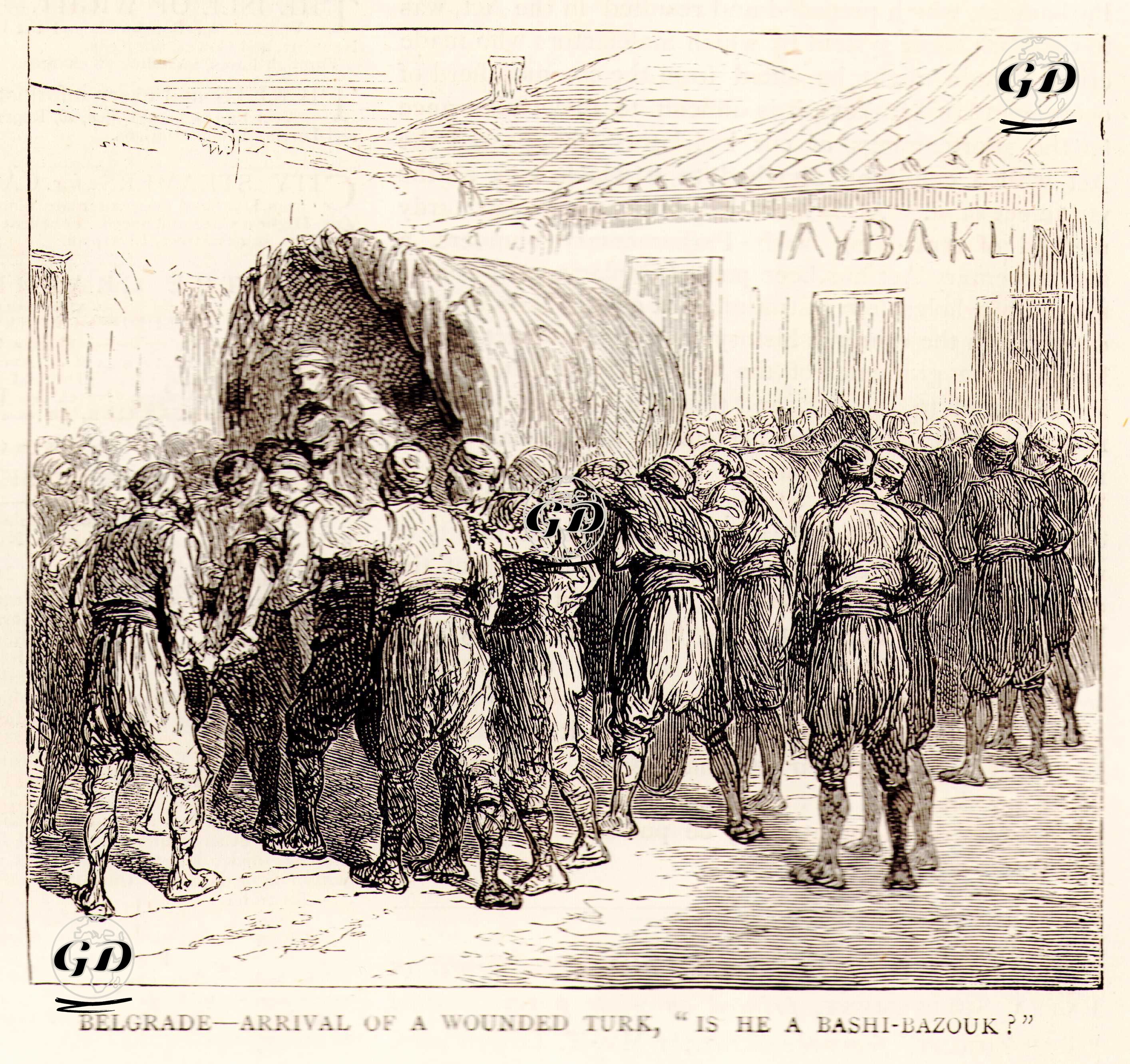 Belgrade-Arrival Of A Wounded Turk, "is He A Bashi-Bozouk?" -  - 1876