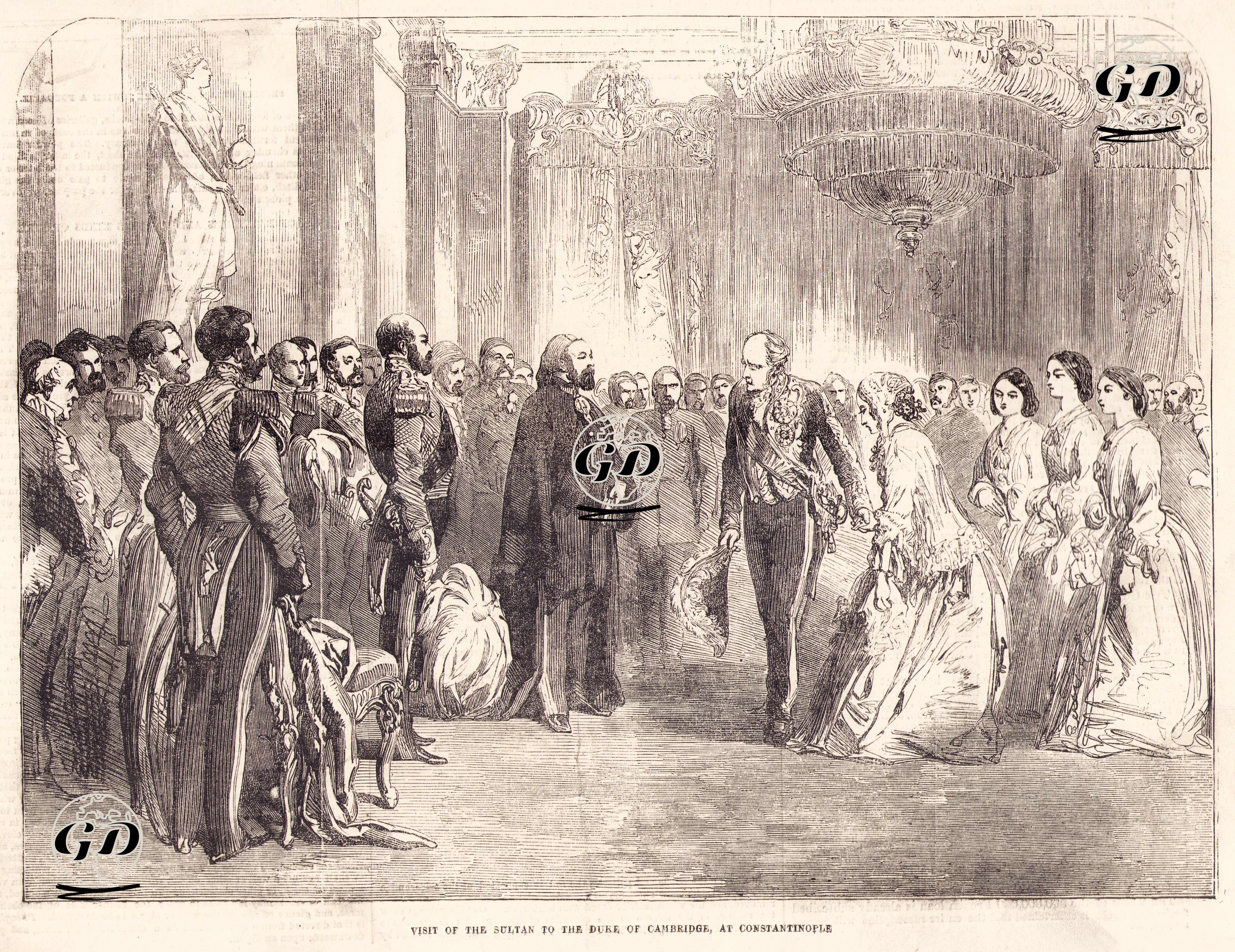 Osmanlı Padişahı Sultan Abdülmecid'in İstanbul'a Gelen Cambridge Dükü Prens George Ziyareti -  - 1855