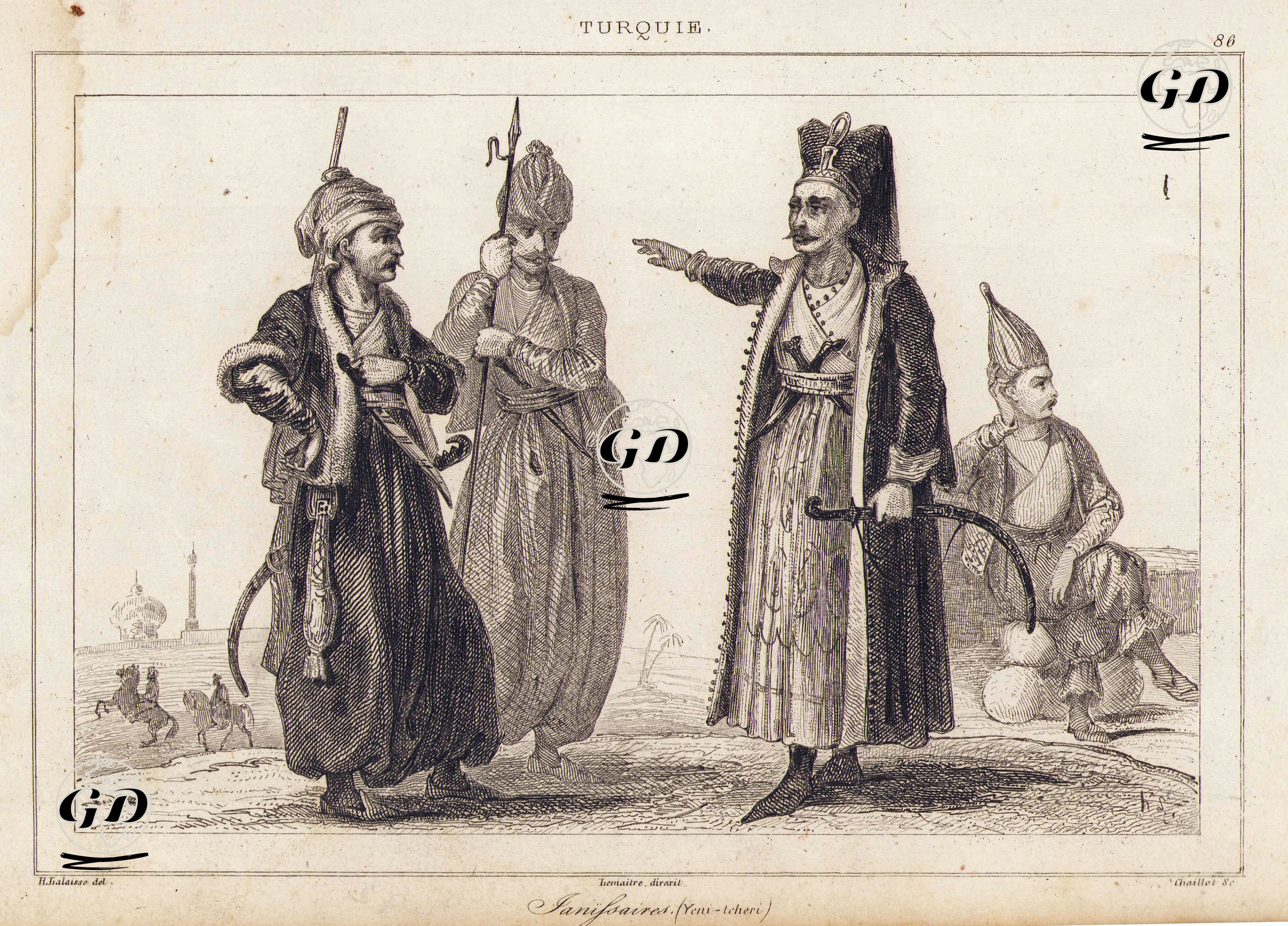 Janissaires (Yeni tchèri)  - Charles Lalaisse (1811-1863) - 1847