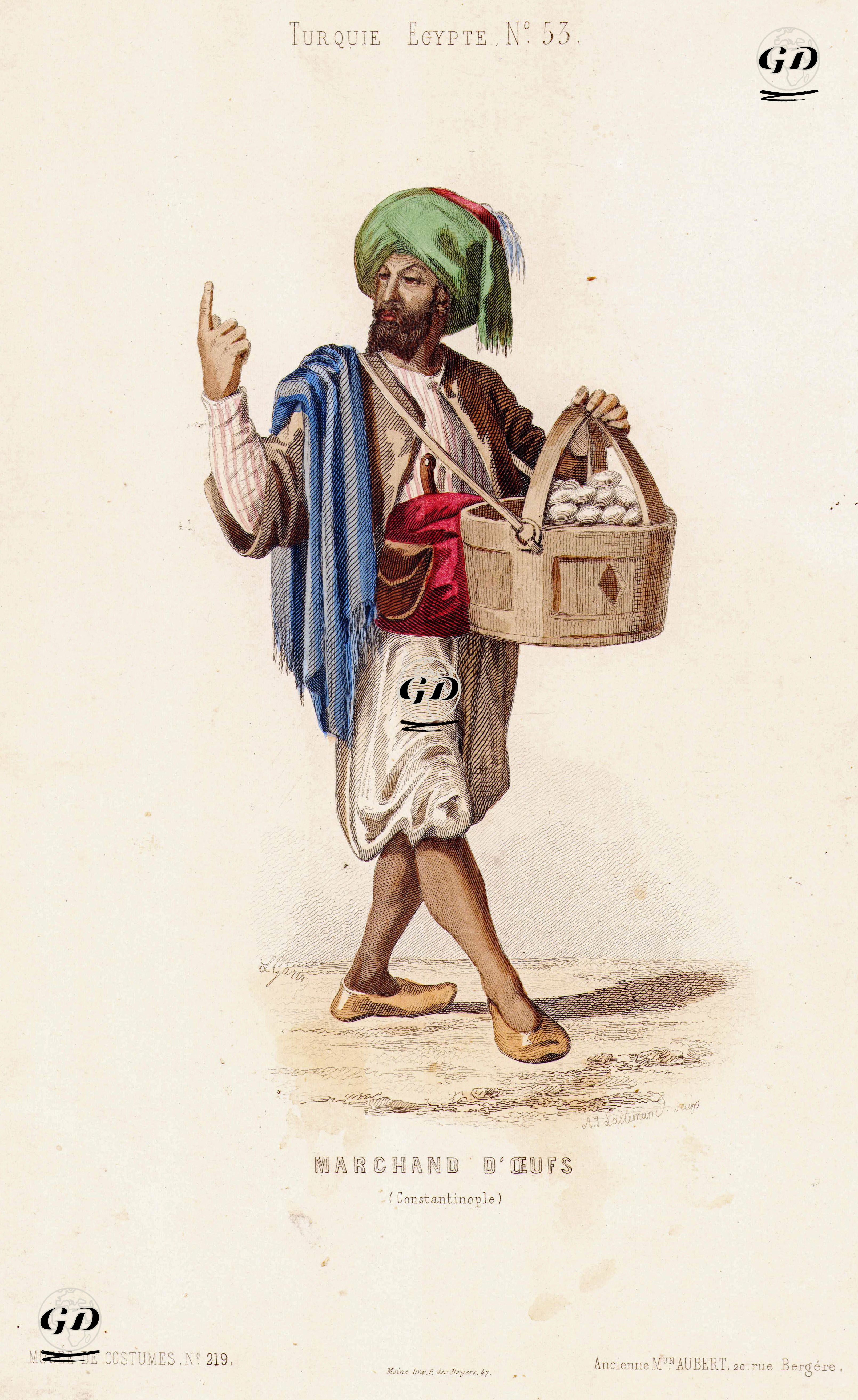 Marchand D'Oeufs, Constantinople (Egg Seller, Constantinople) - L.Garin - 1850