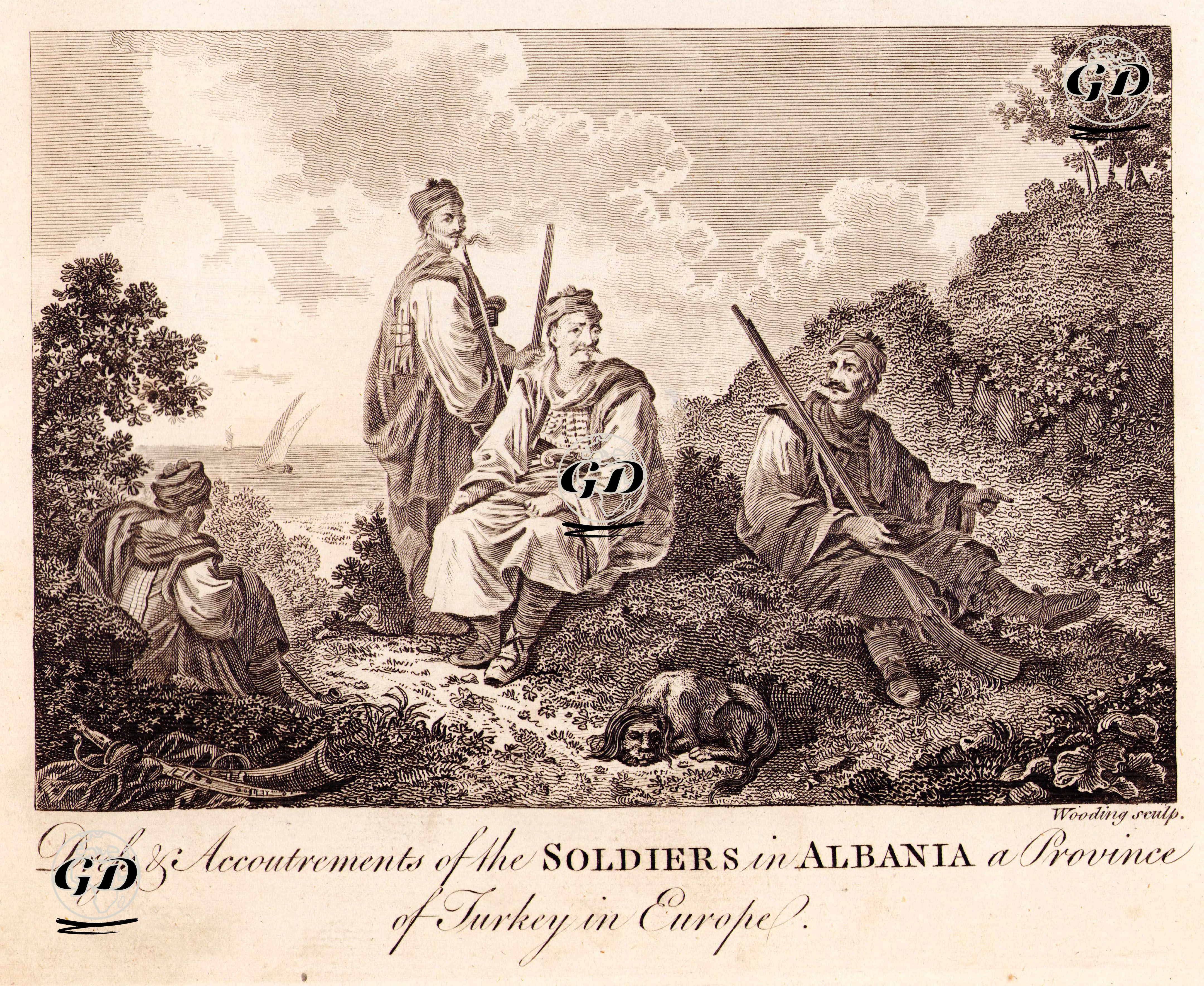 Türkiye'nin Avrupa Bölümünde Yer alan Arnavutluk'daki Askerlerin Kıyafetleri ve Techizatları - François-Auguste Biard (1799-1882) - 1792