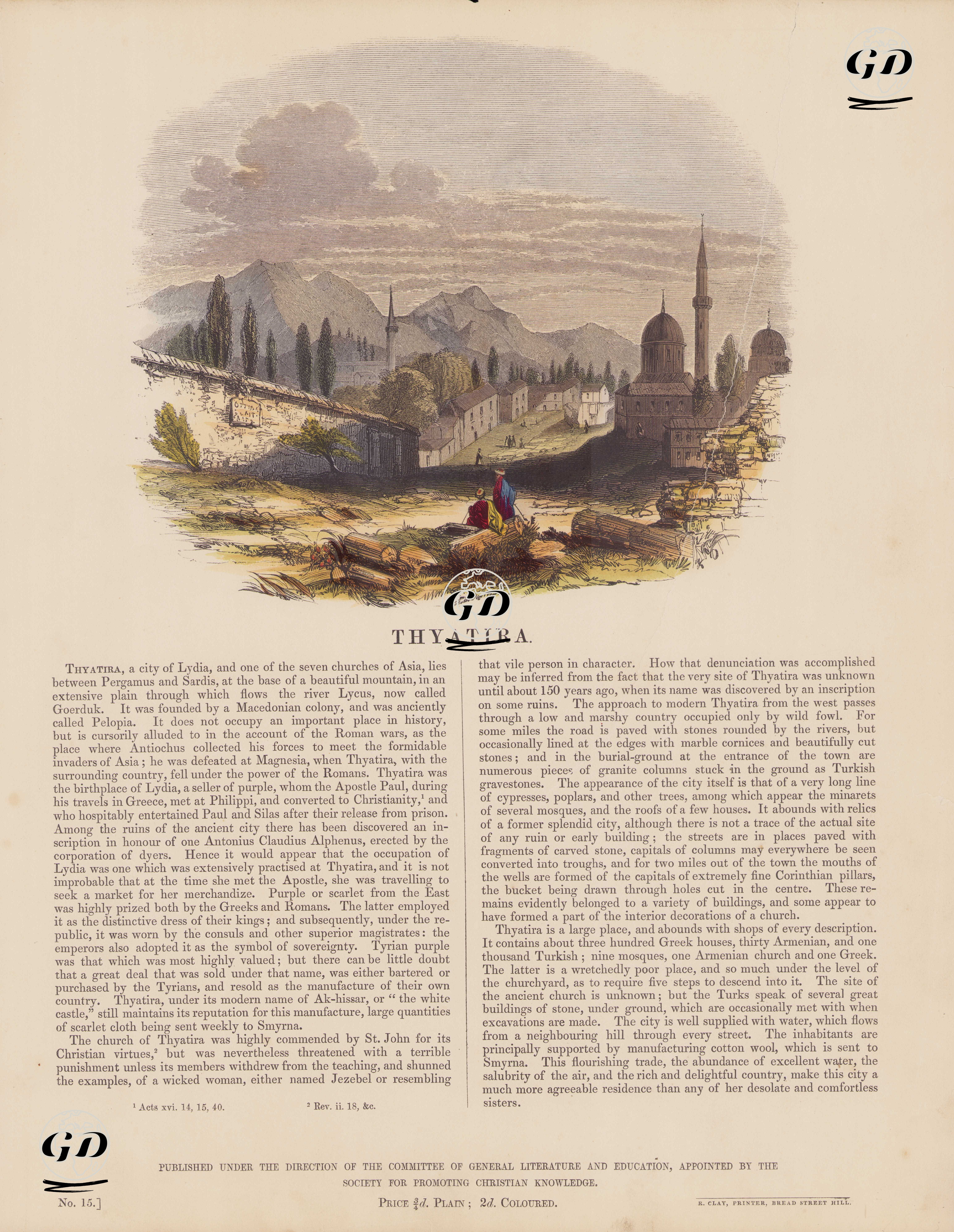 Thyateira Antik Şehri, Akhisar -  - 1850`s