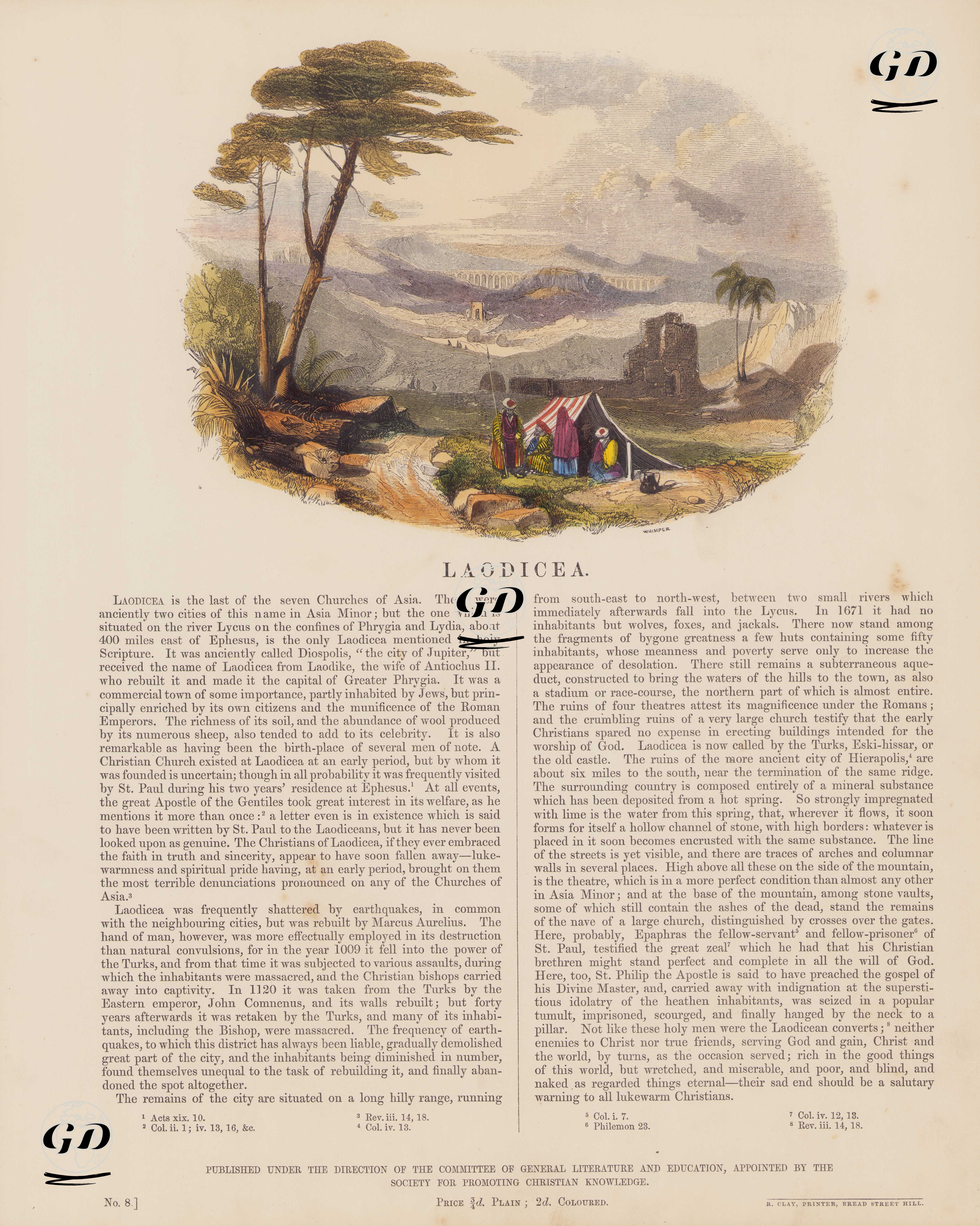 Laodikeia Antik Şehri -  - 1850`s