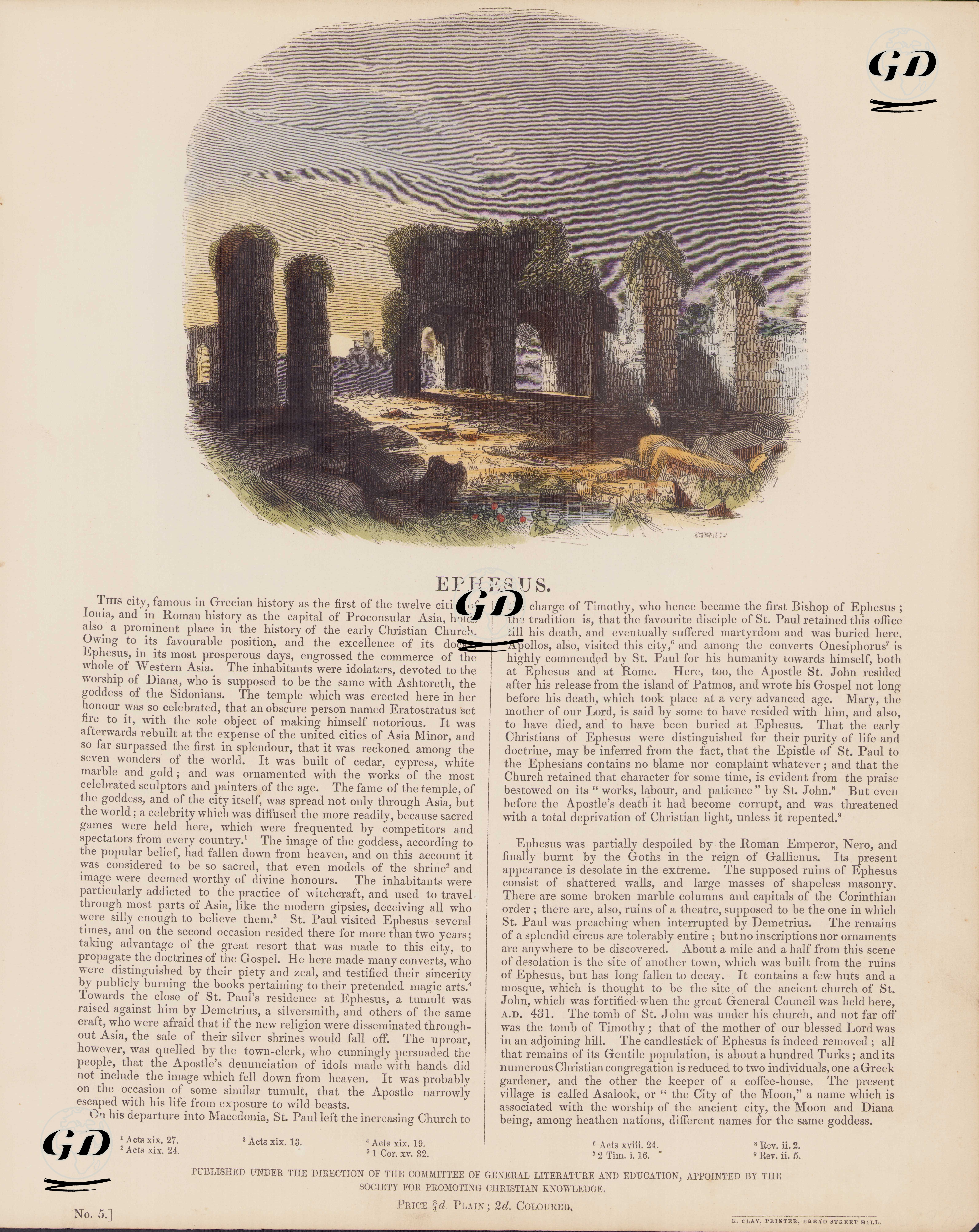 Efes Antik Şehri -  - 1850`s