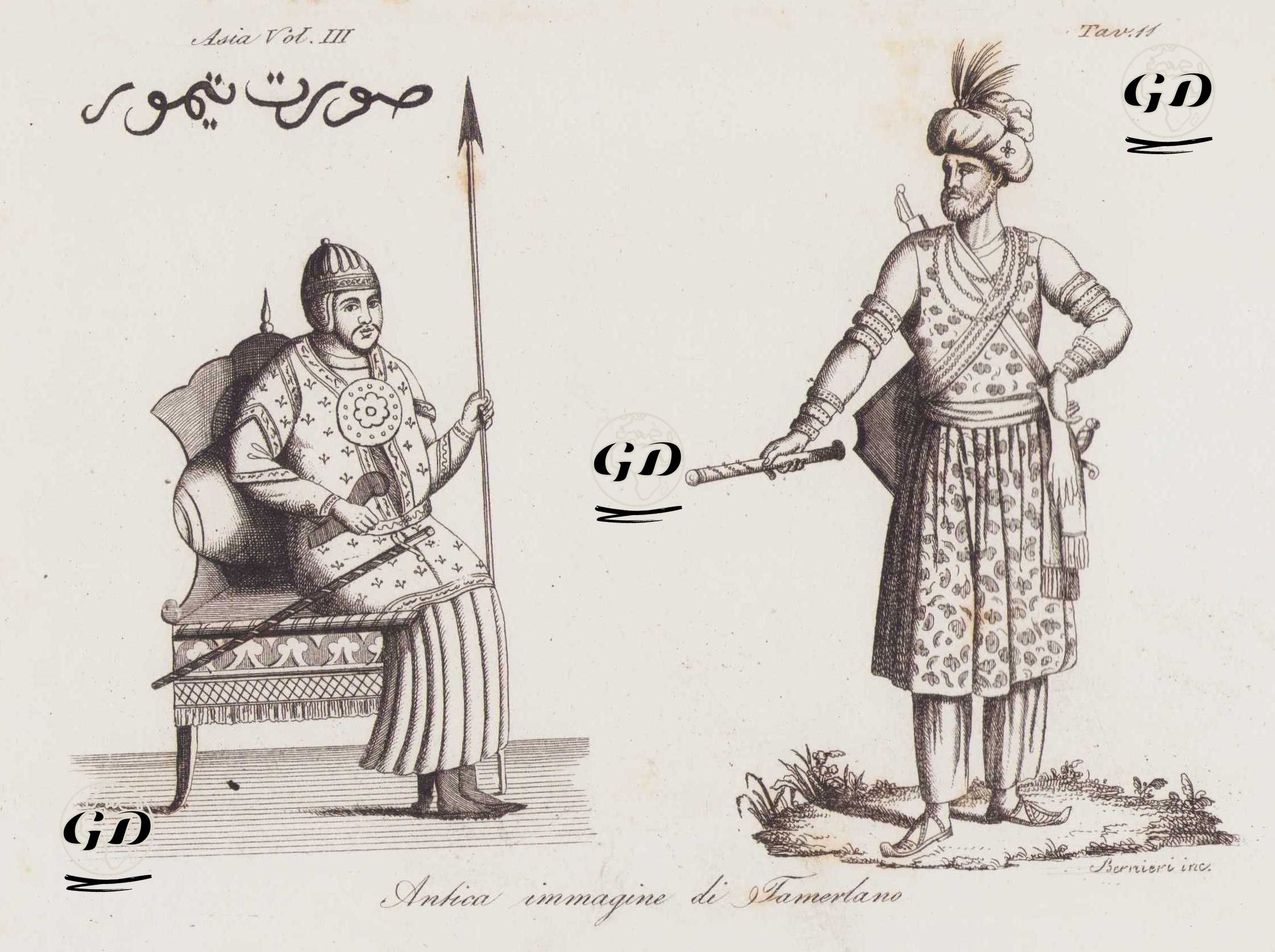 Timur İmparatorluğunun Kurucusu ve İlk Hükümdarı Timur'un Portreleri, Asya Cilt III, Resim 11. -  - 1820's-1840's