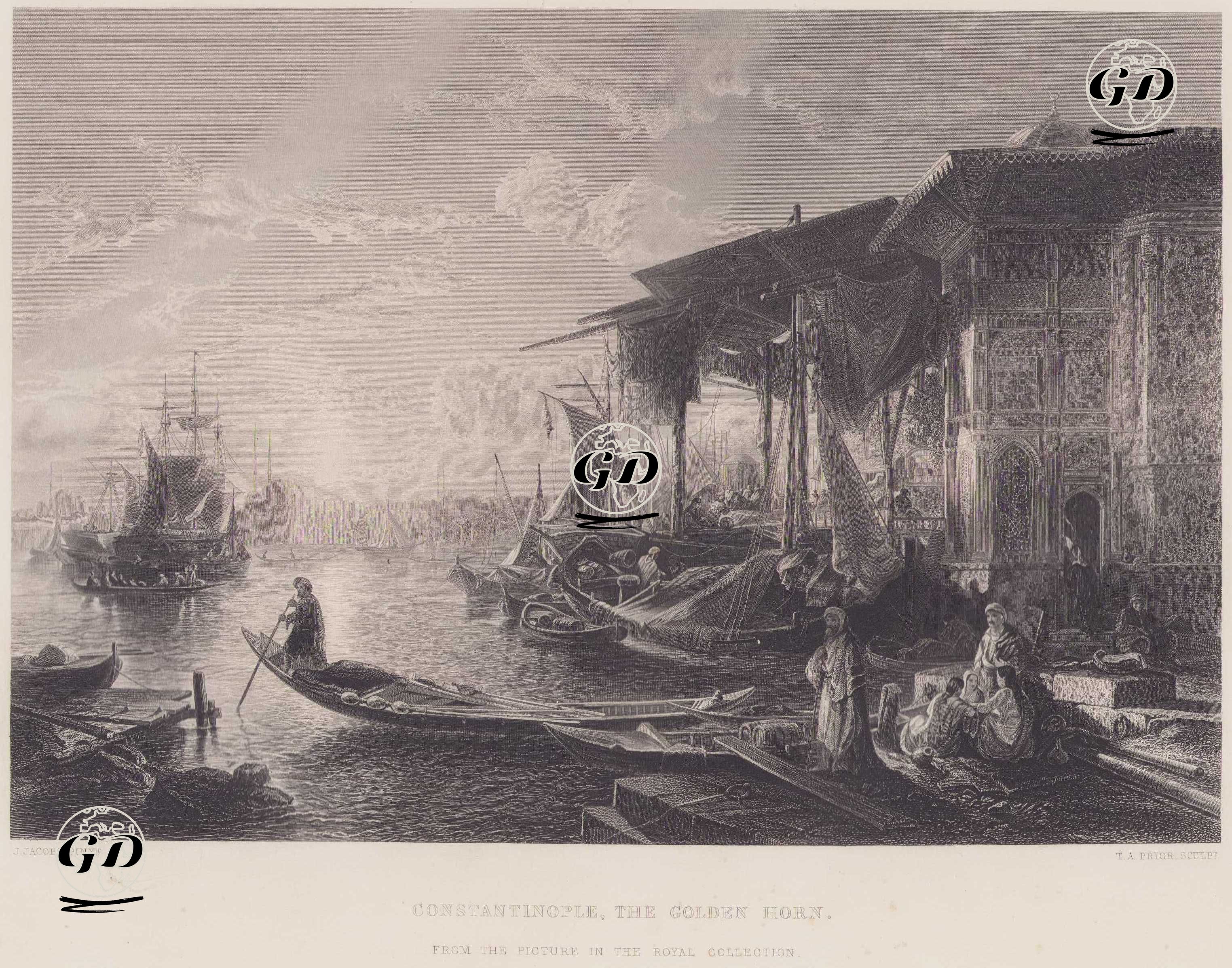 Haliç, İstanbul - Jacobs Jacobs (1812-1879) - 1860