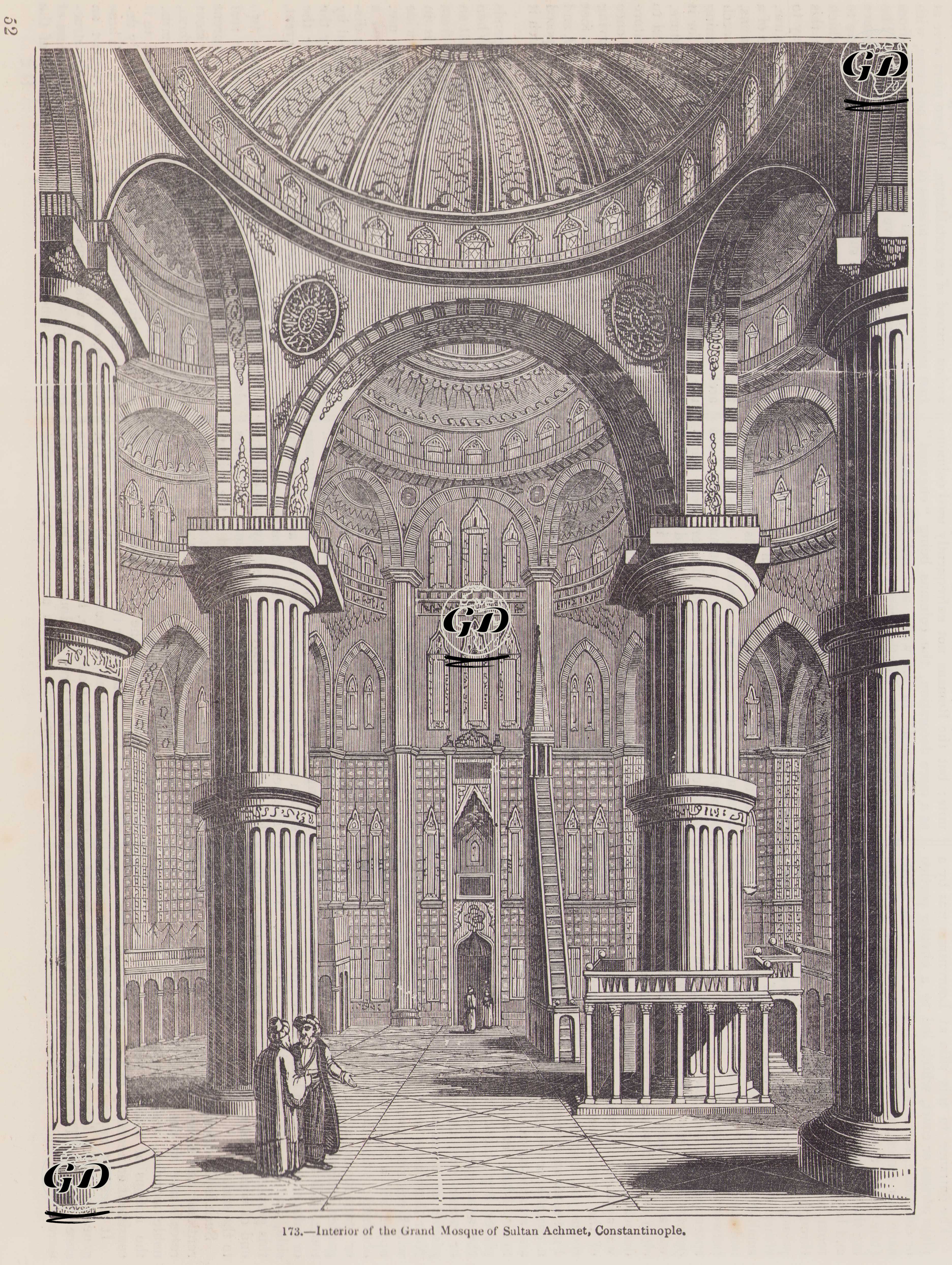 Sultan Ahmet Caminin İçi, İstanbul - J.Jackson - 1860