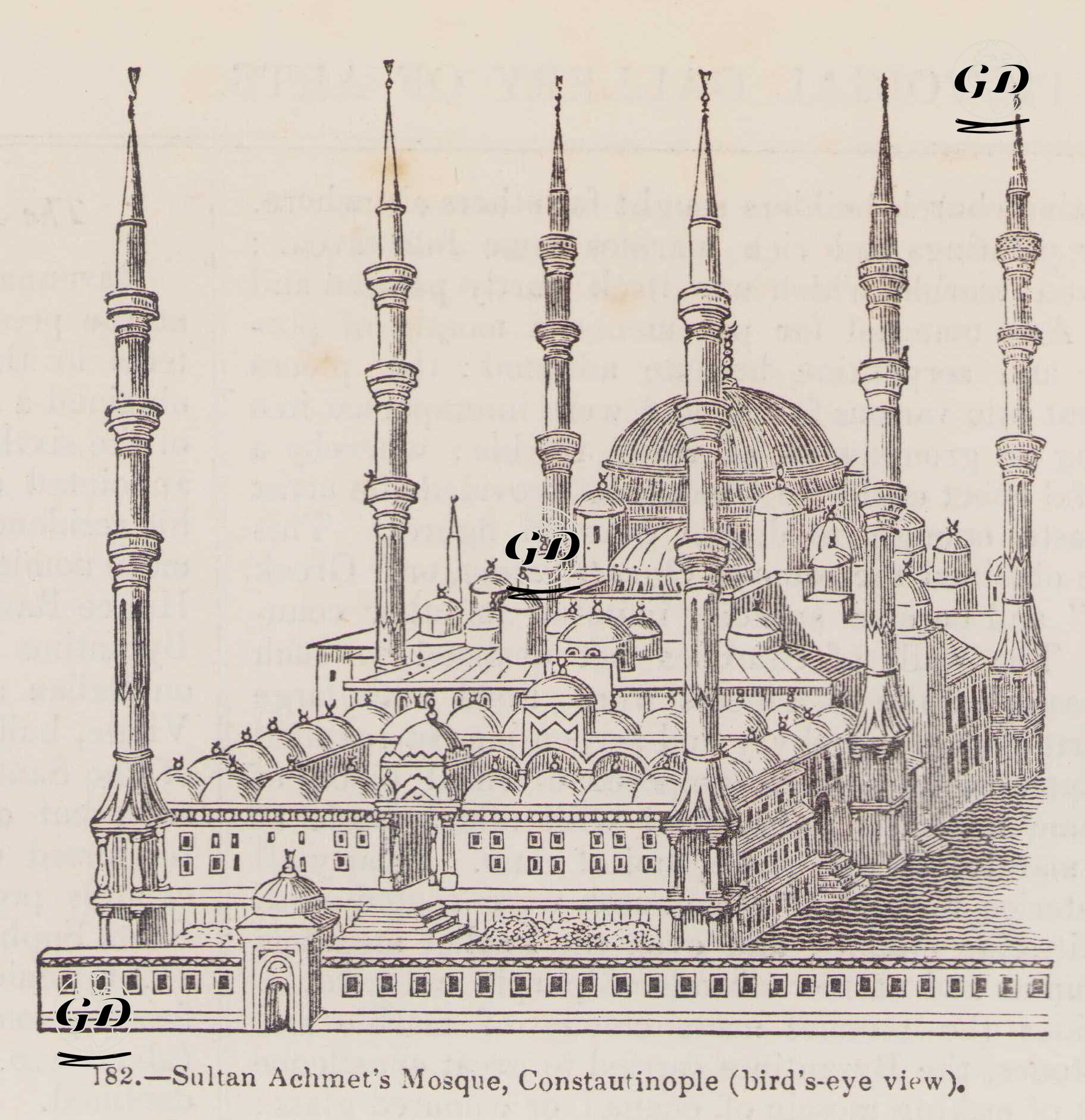 Sultan Achmet's Mosque, Constantinople (Bird's Eye View) -  - 1860