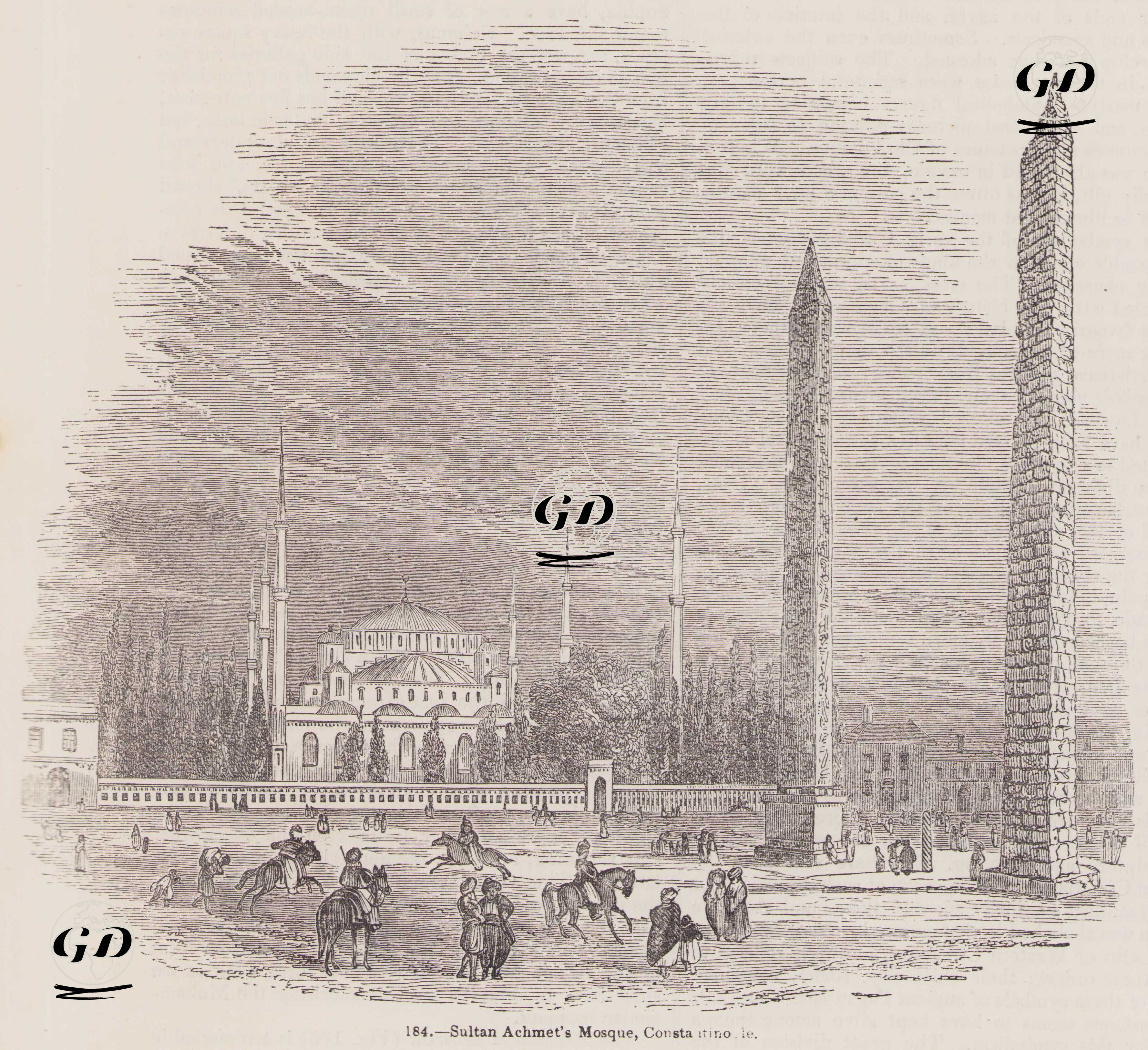 Sultan Ahmet Cami, Sultan Ahmet Meydanı (Hipodrum-At Meydanı), Dikilitaşlar, Yılanlı Sütun, İstanbul -  - 1860