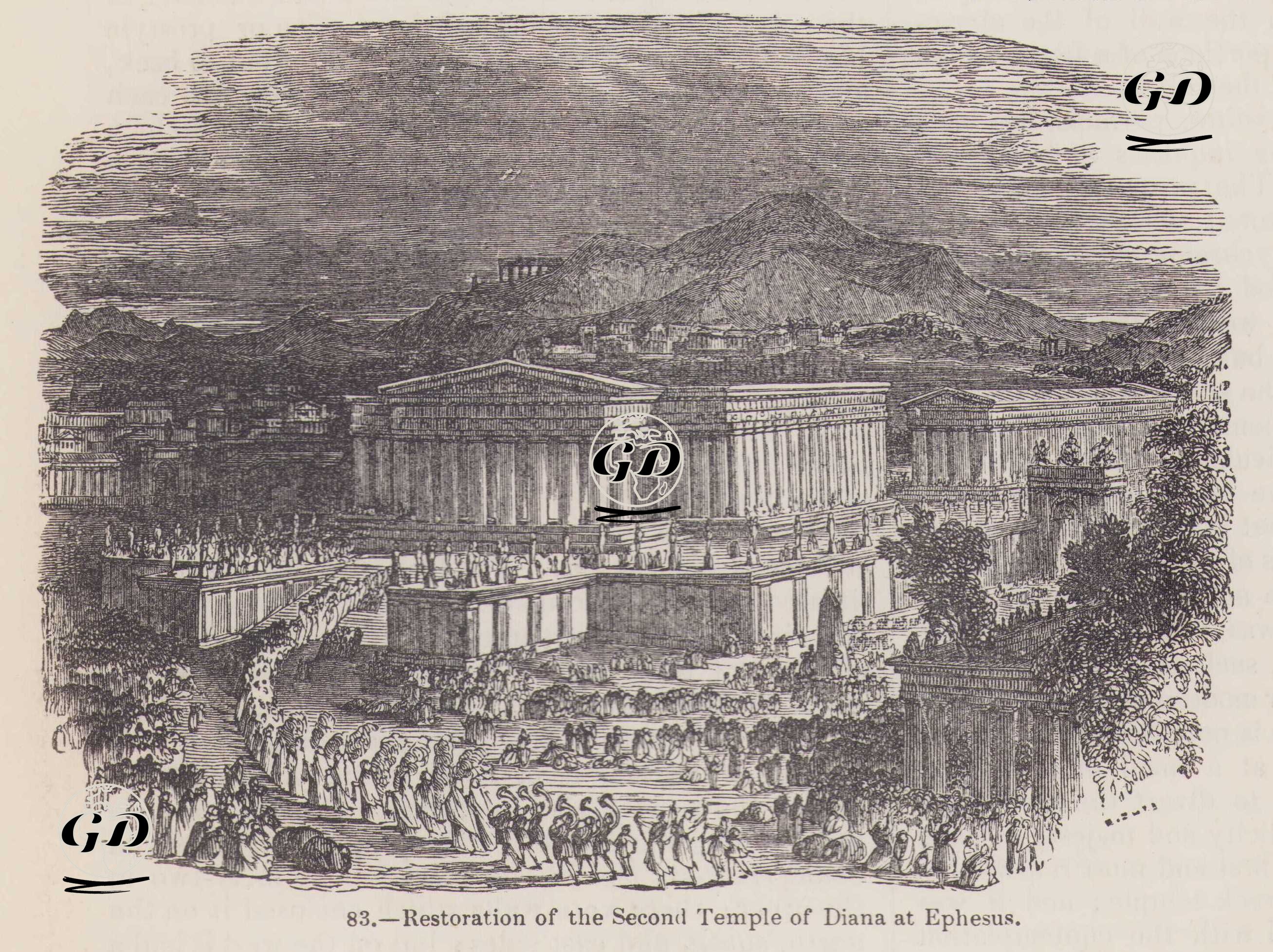 Efes Antik Şehrindeki Artemis Tapınağının Restore Edilmiş Hali -  - 1860