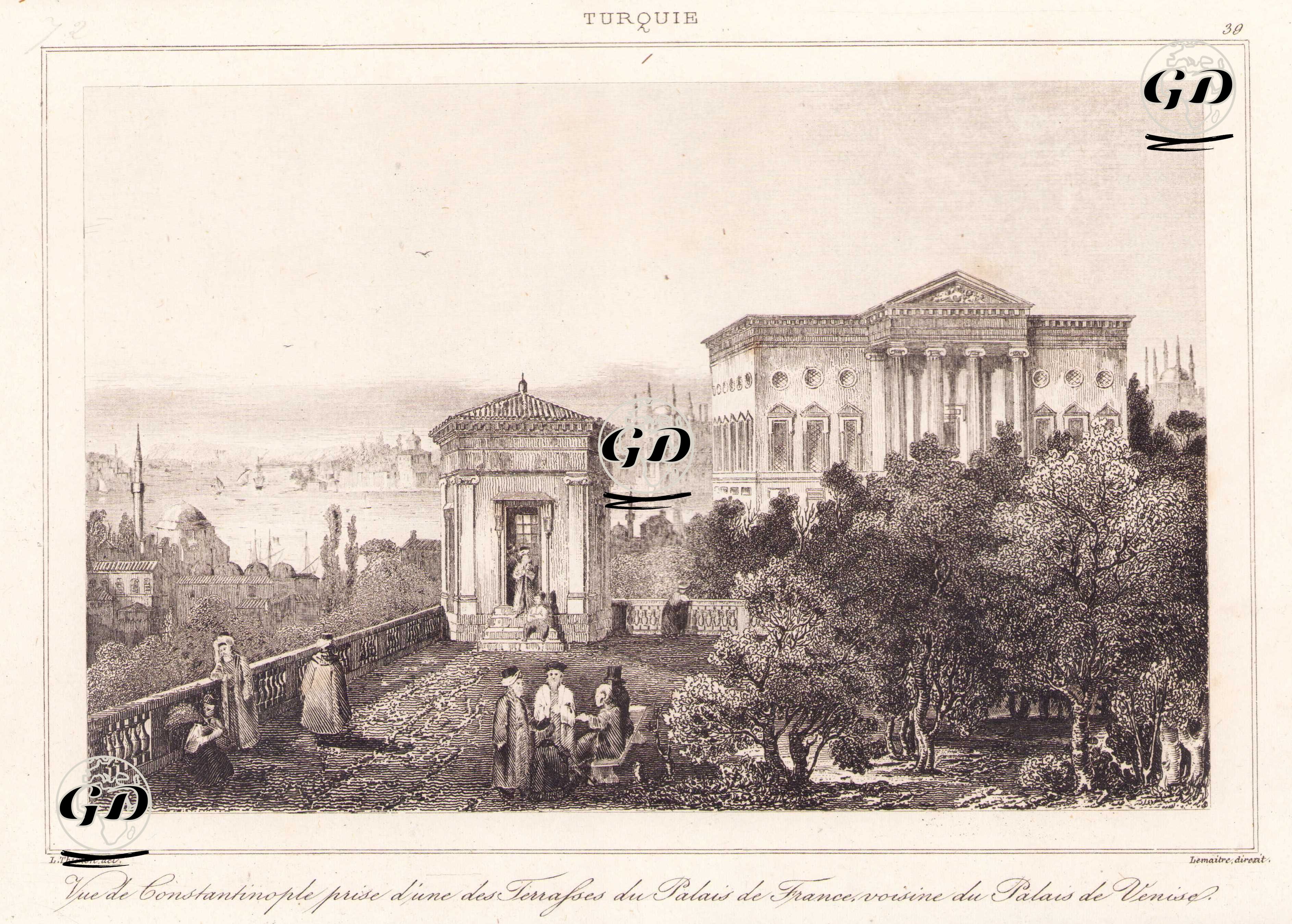 Fransız Sarayının Terasından İstanbul Manzarası - Louis Desiree Thienon (1812-1875) - 1847