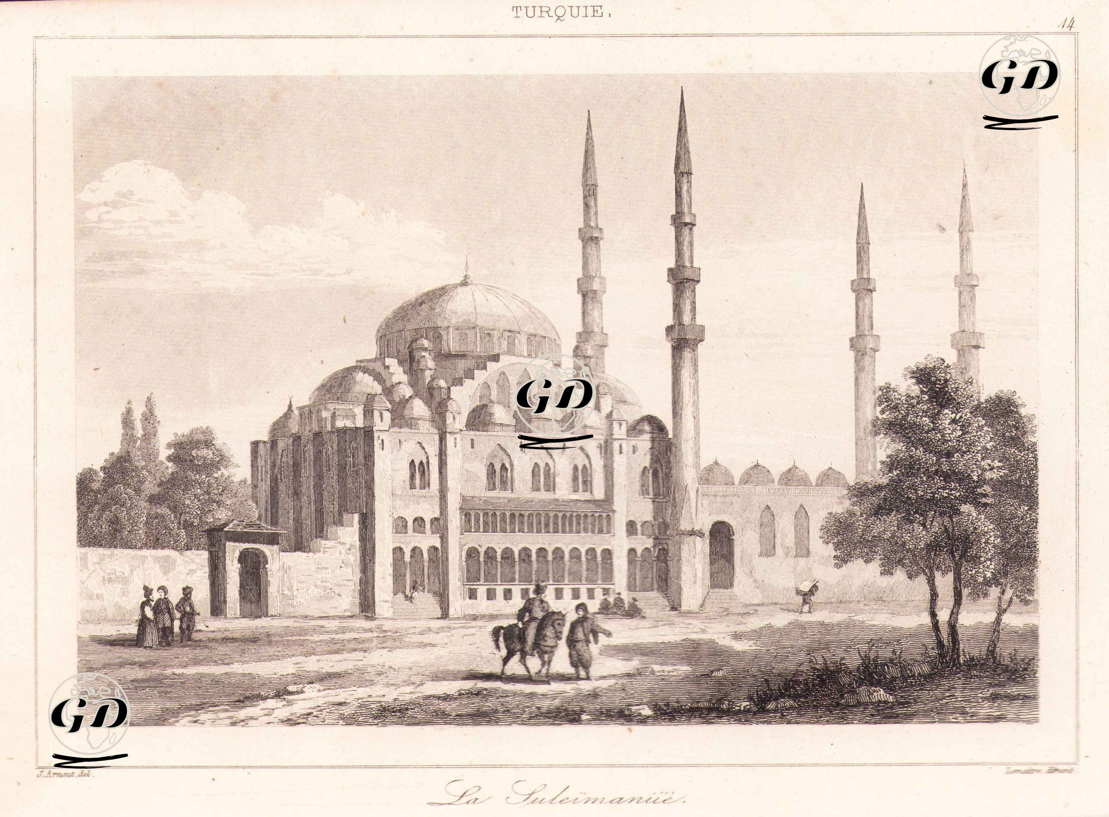 Süleymaniye Cami, İstanbul - Jean Baptiste Arnout (1788-1865) - 1840