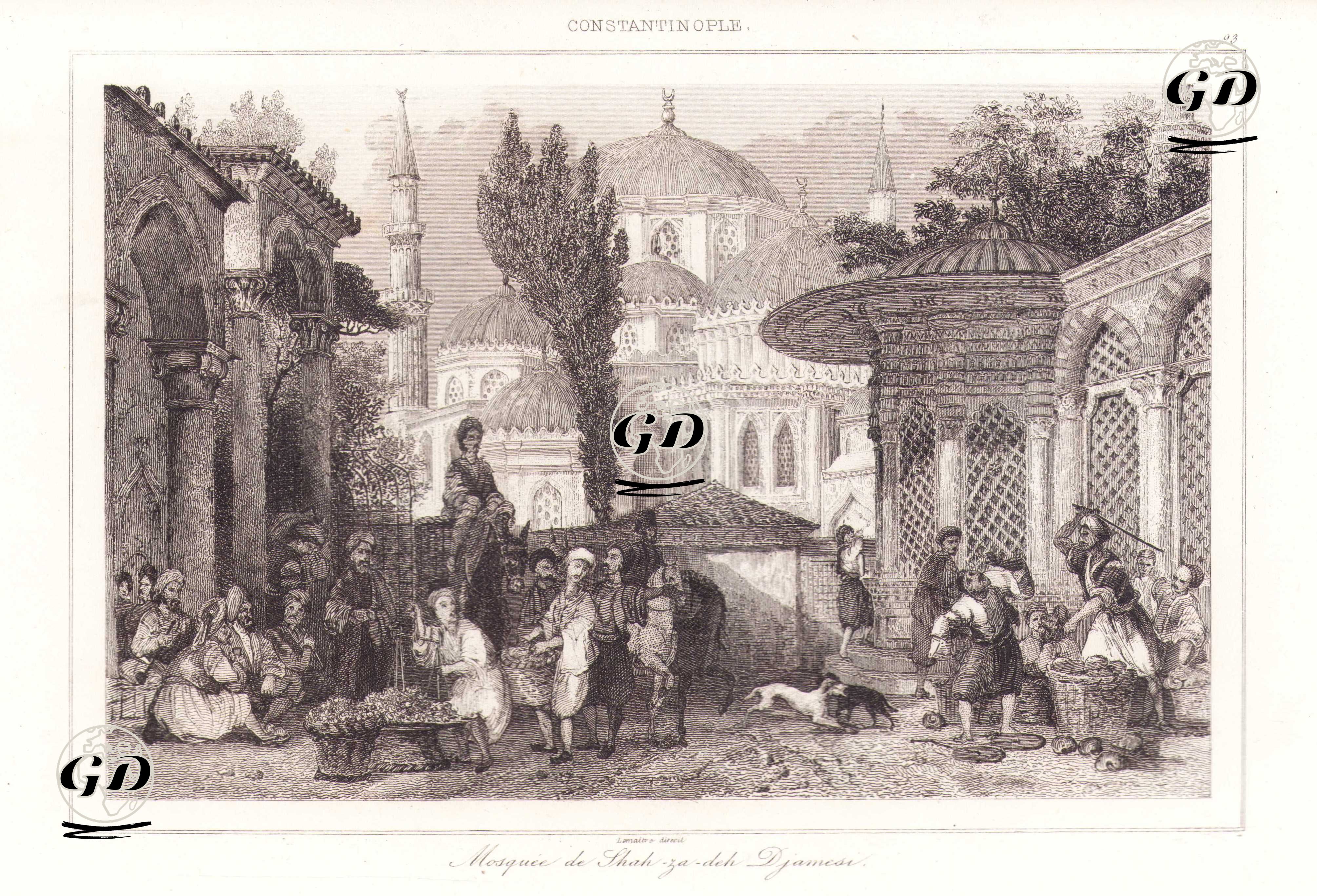 Şehzade Cami ve Nevşehirli Damat İbrahim Paşa Sebili, İstanbul -  - 1840
