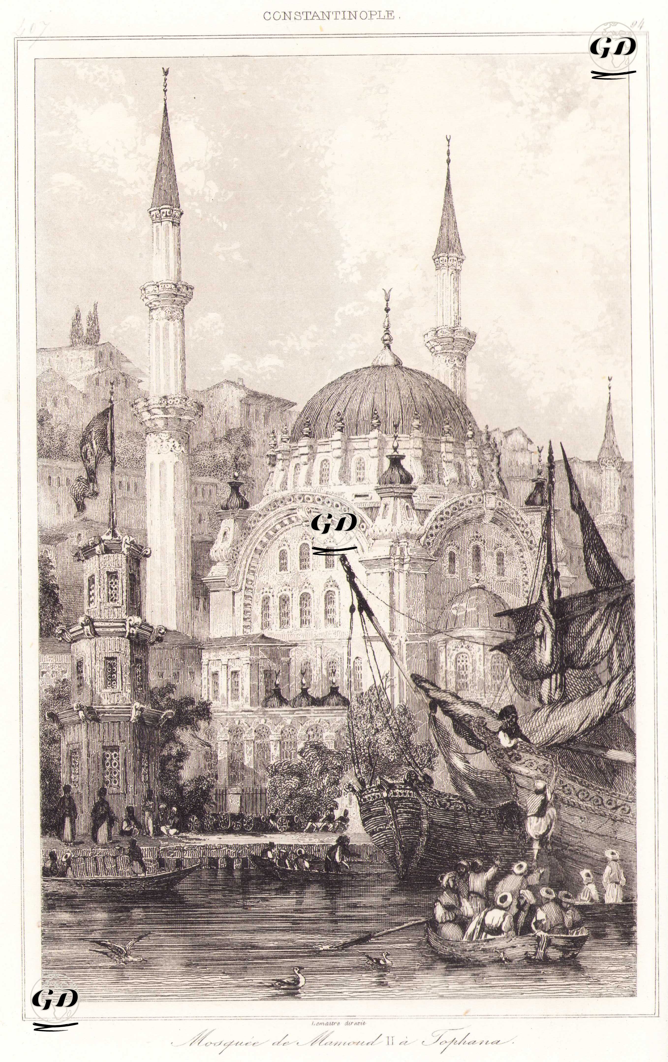 Nusretiye (Tophane) Cami ve Tophane Saat Kulesi, İstanbul -  - 1847