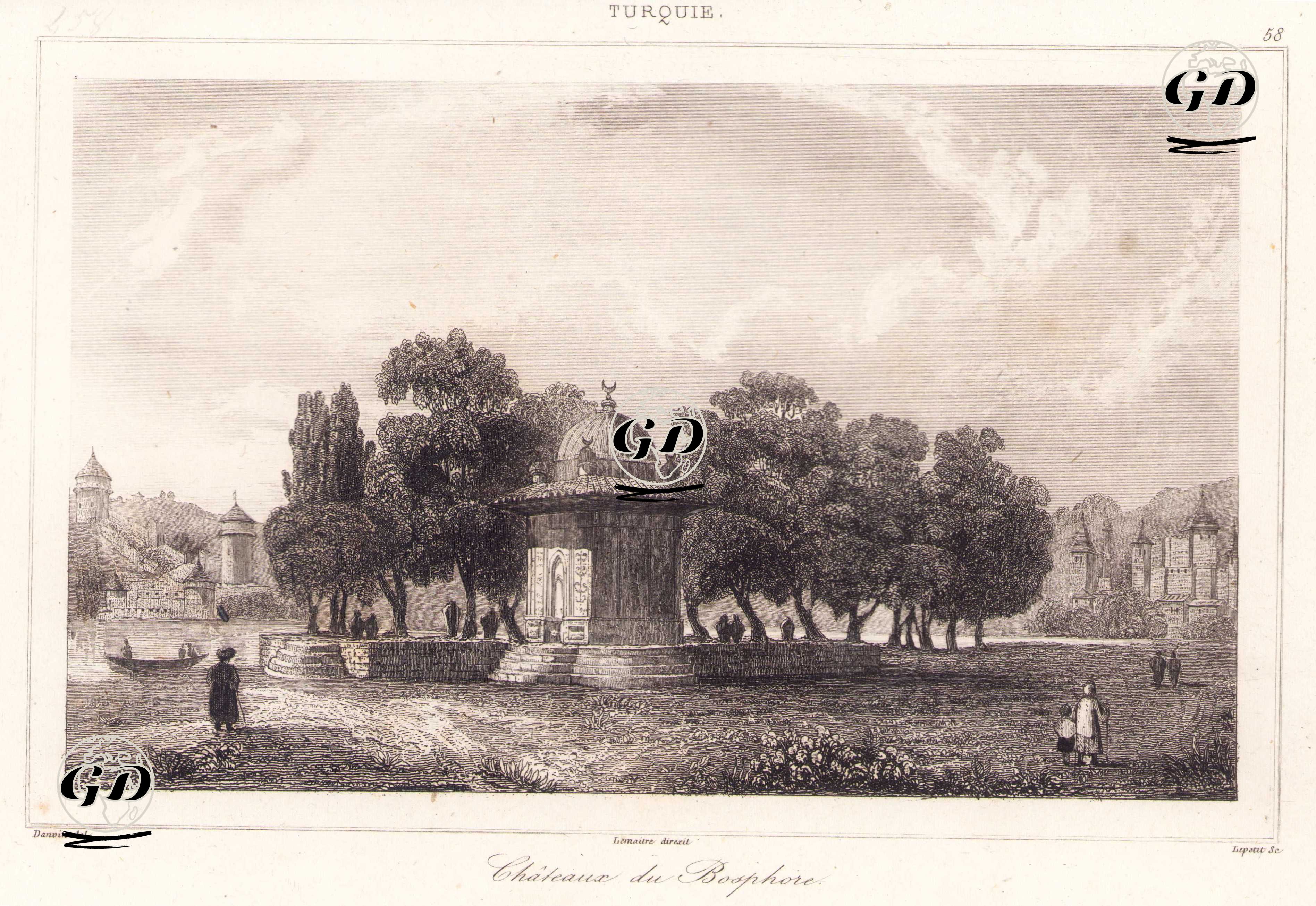 Küçüksu Mihrişah Valide Sultan Çeşmesi (Göksu Çeşmesi), İstanbul - Victor Felix Danvin (1802-1842) - 1840