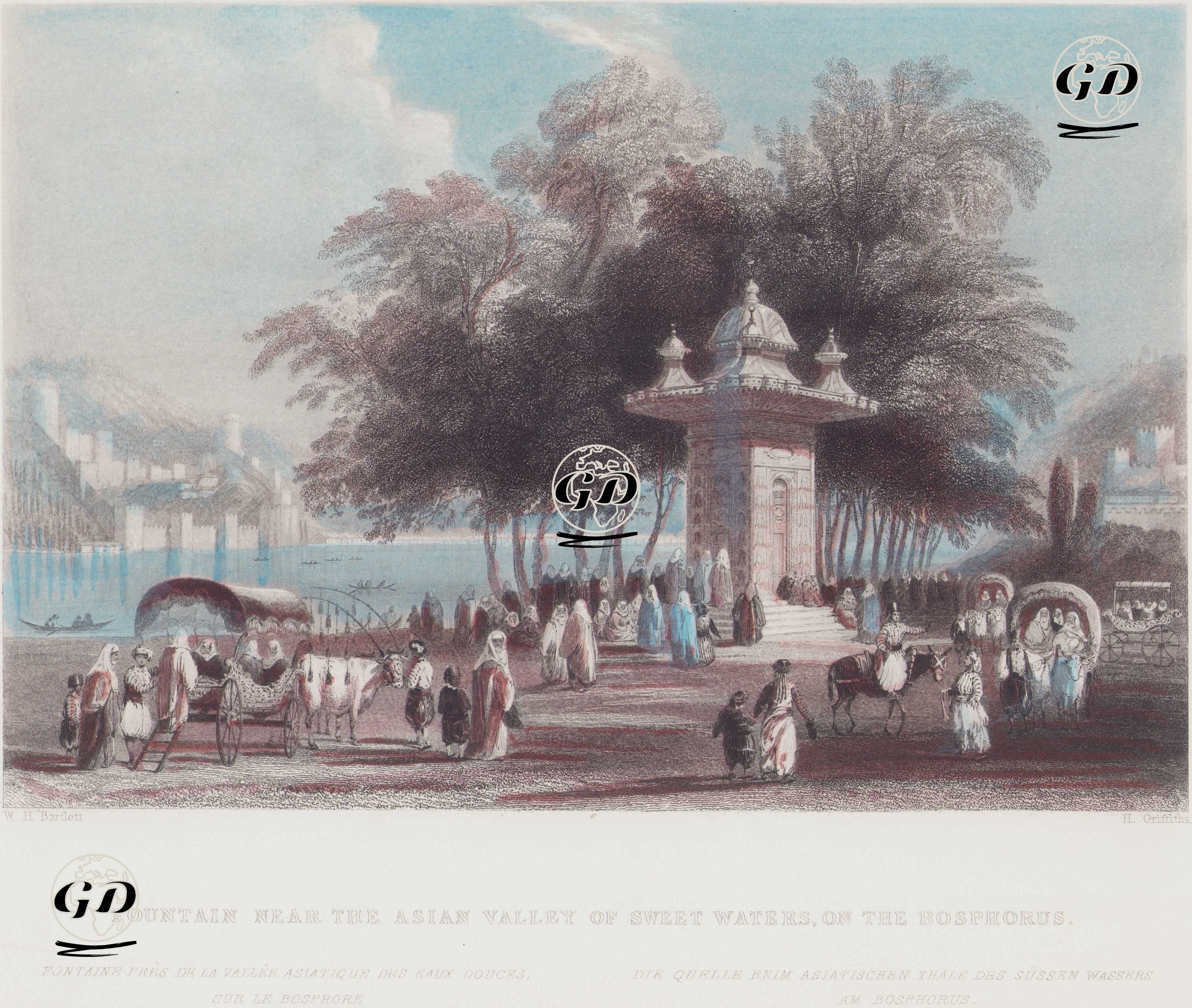 Küçüksu Mihrişah Valide Sultan Çeşmesi (Göksu Çeşmesi)  - William Henry Bartlett (1809-1854) - 1840