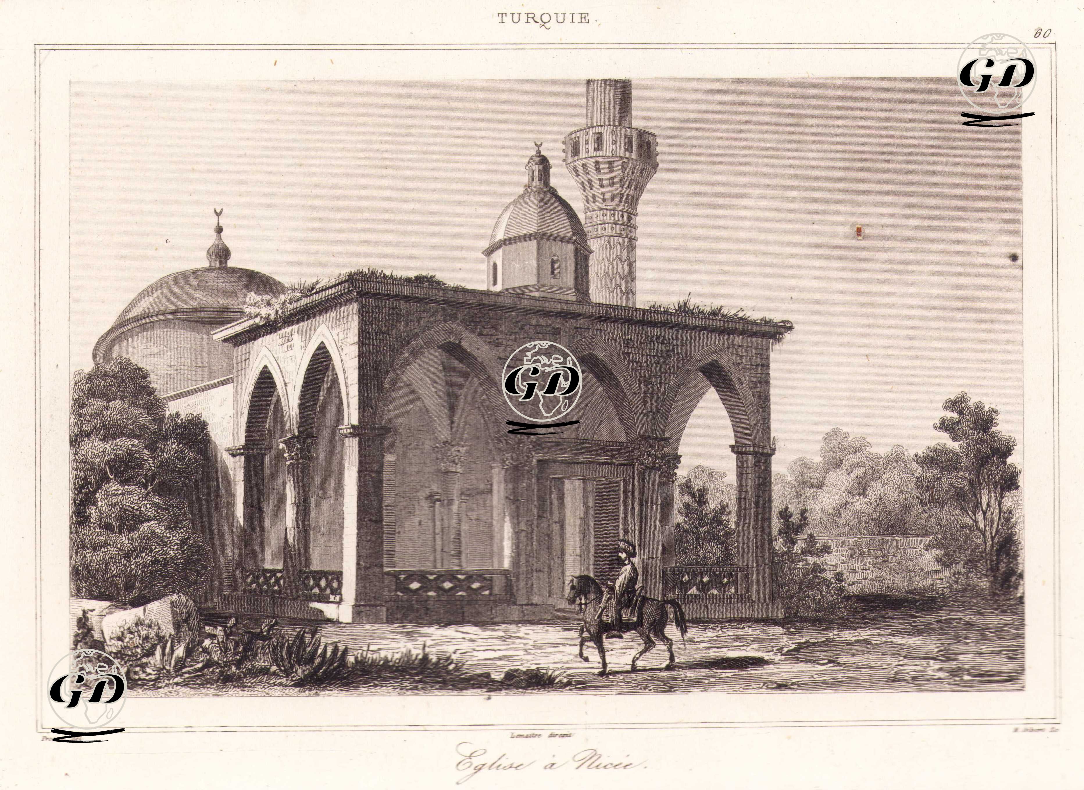 İznik Yeşil Cami, Bursa - Michel François Preaulx (1787-1828) - 1840