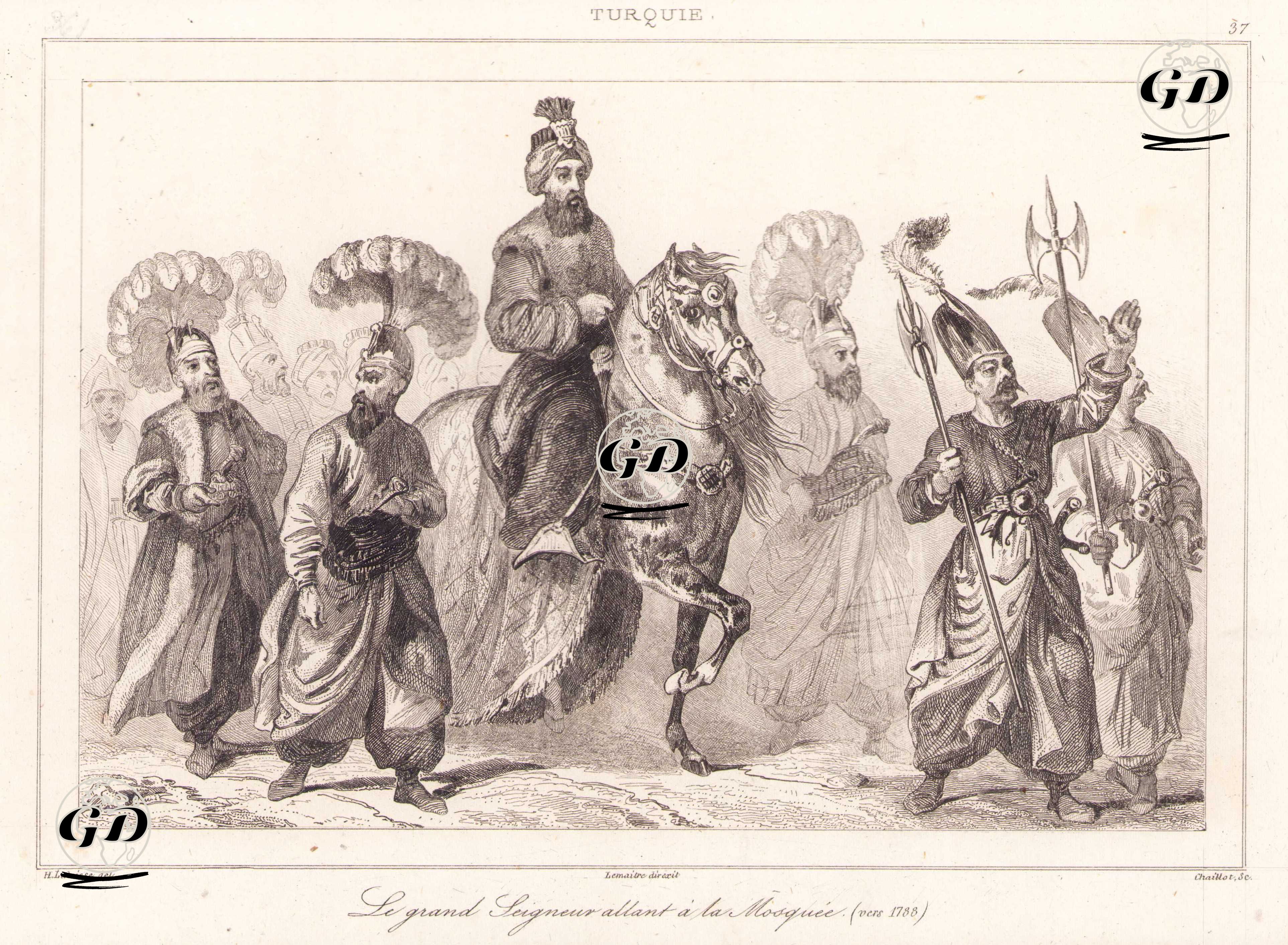 1788 Yılında Padişah I.Abdülhamid'in Cuma Selamlığı  - François Hippolyte Lalaisse (1812-1844) - 1840