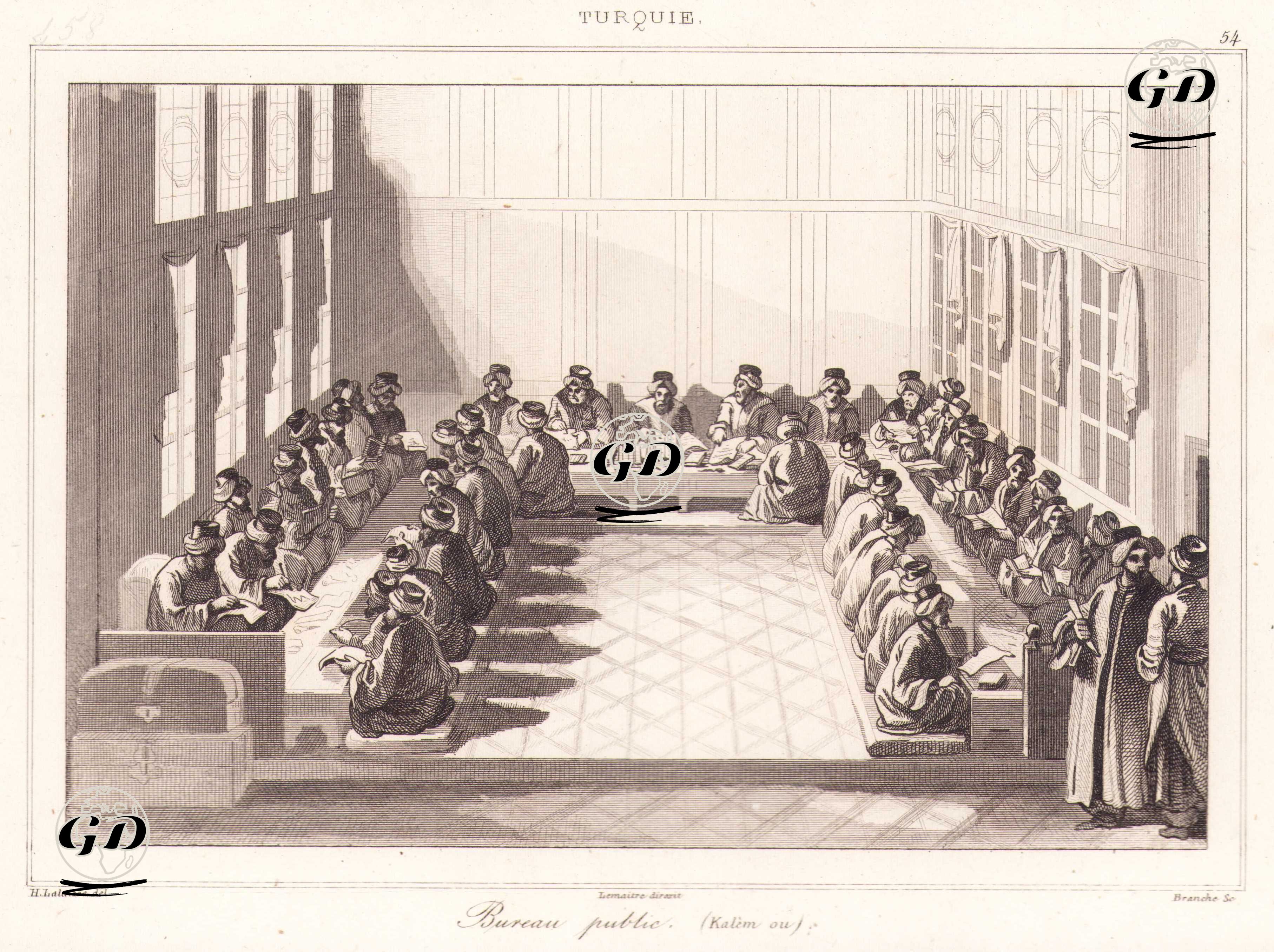 Osmanlı İmparatotluğu'nun Kalem Odası ve Divan Katipleri - François Hippolyte Lalaisse (1812-1844) - 1840