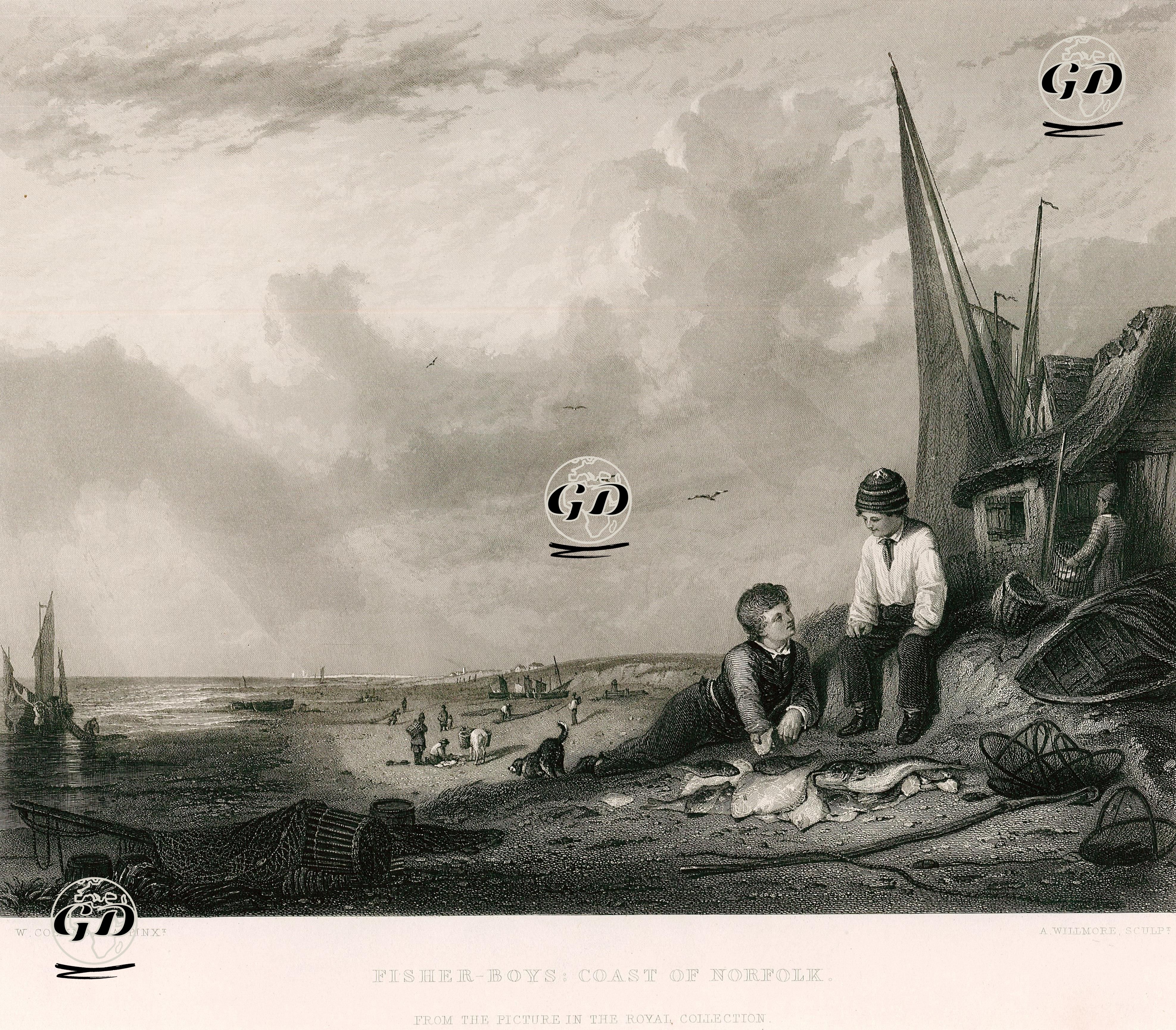 Balıkçı Çocuklar, Norfolk Sahili - William Collins (1788-1847) - 1860's