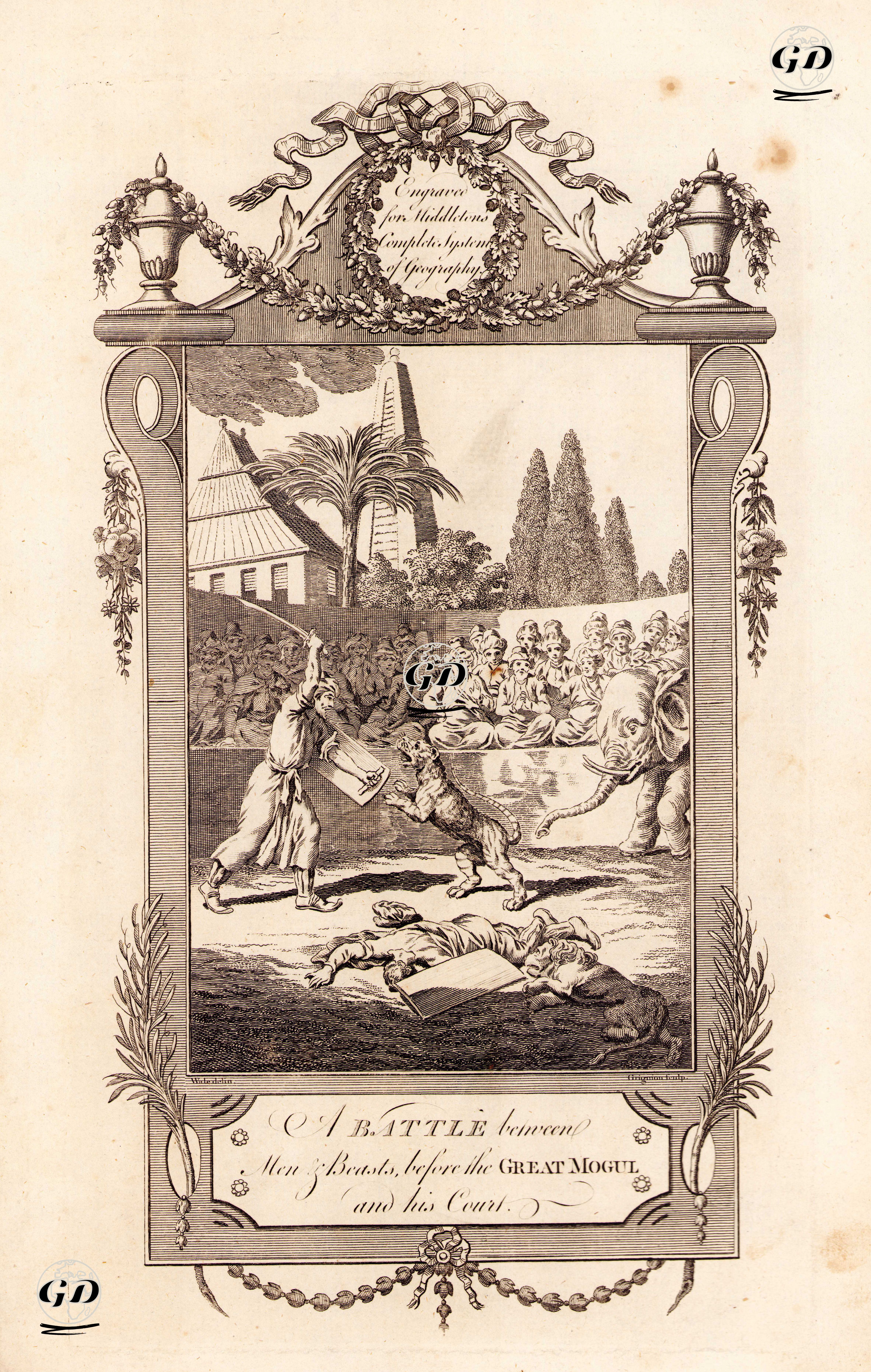 A Battle Between Men & Beasts, Before the Great Mogul and His Court - Samuel Wale (1721-1786) - 1778