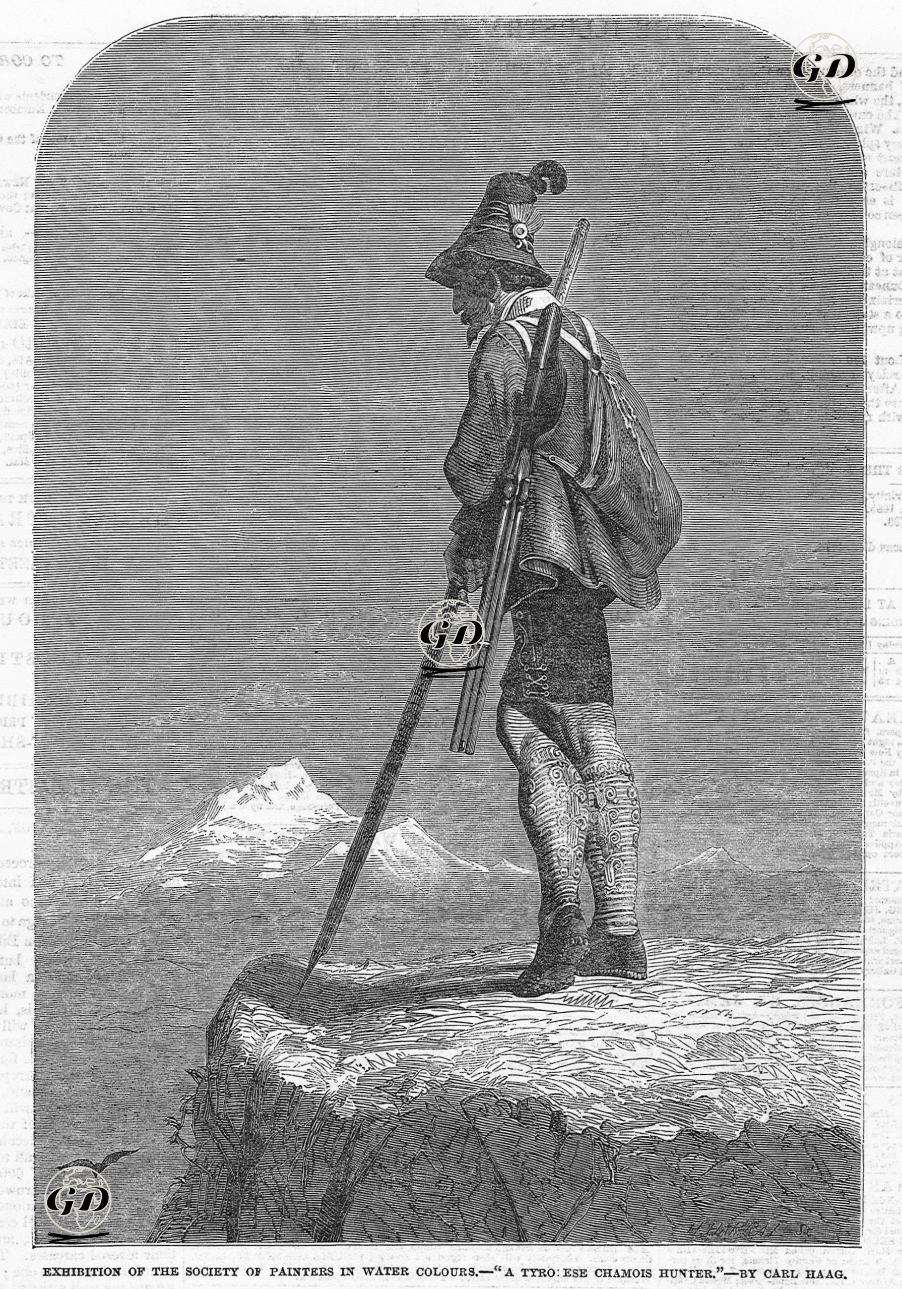 A Tyrolese Chamois Hunter - Carl Haag (1820-1915) - 1851