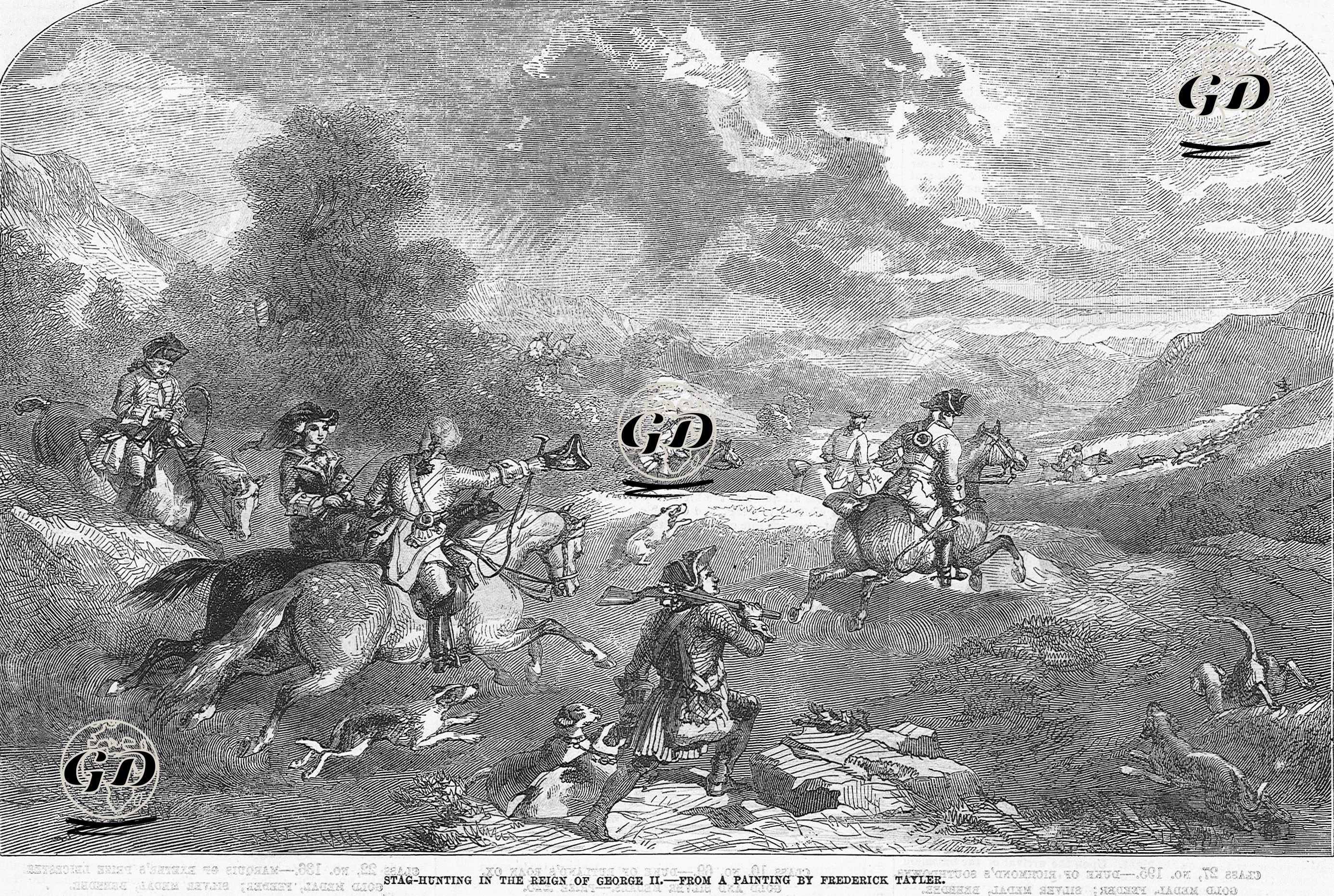 İngiltere Kralı II.George Döneminde Geyik Avı  -  - 1854
