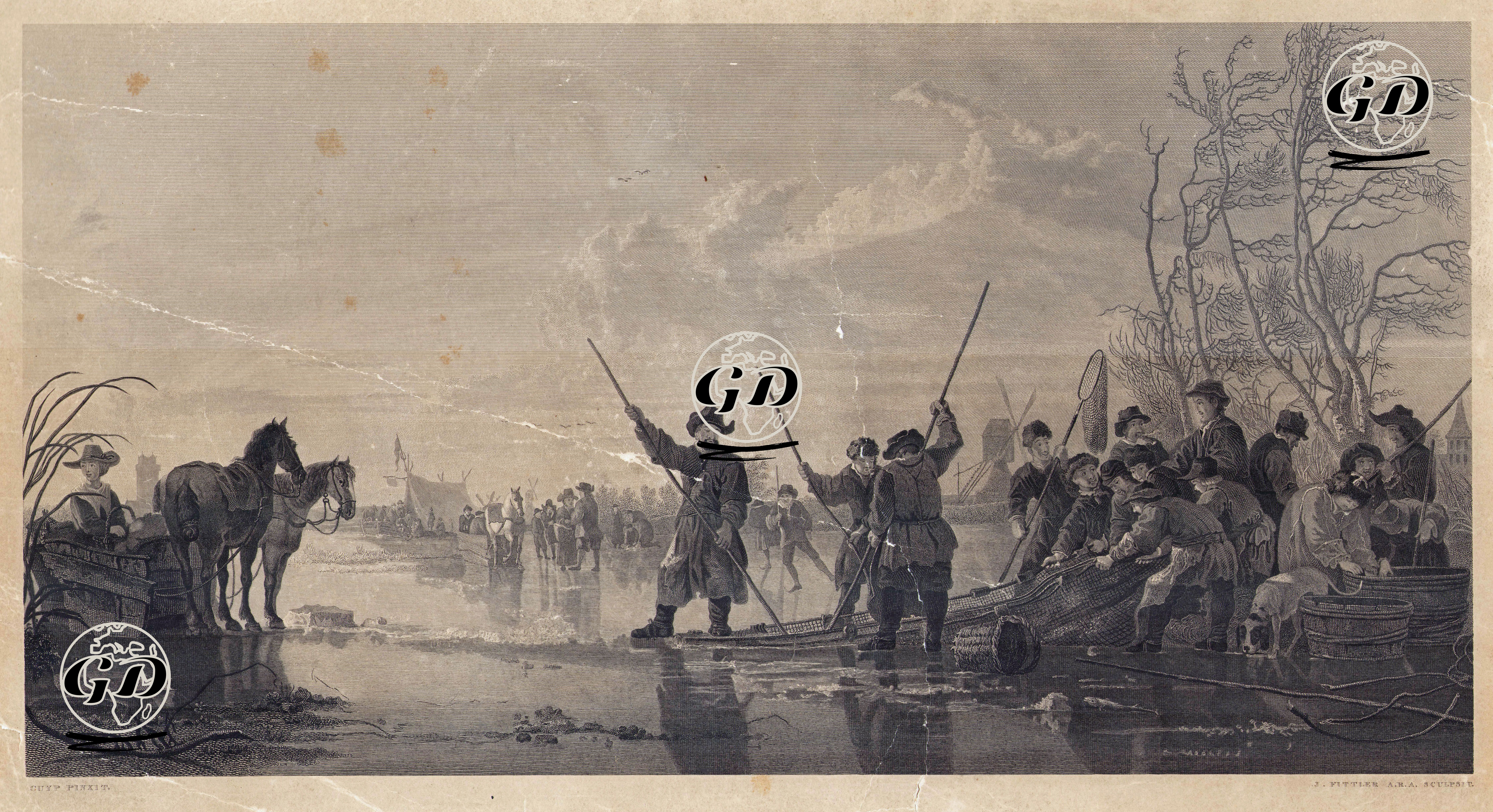 Donmuş Nehrin Altında Balık Avı - Aelbert Cuyp (1620-1691) - 1812