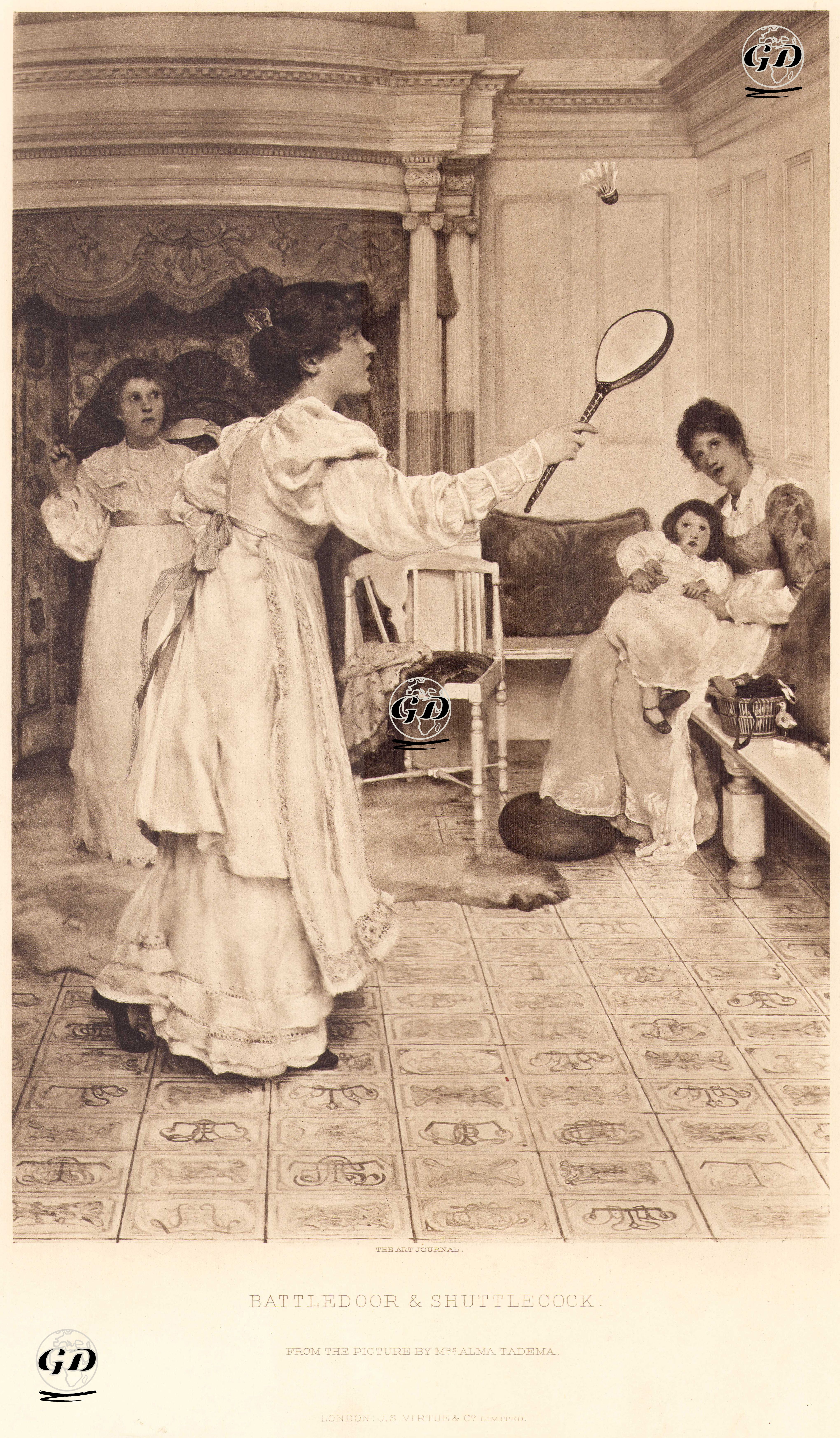 Badminton Oynayan Kadınlar - Laura Theresa Alma Tadema (1852-1909) - 1891