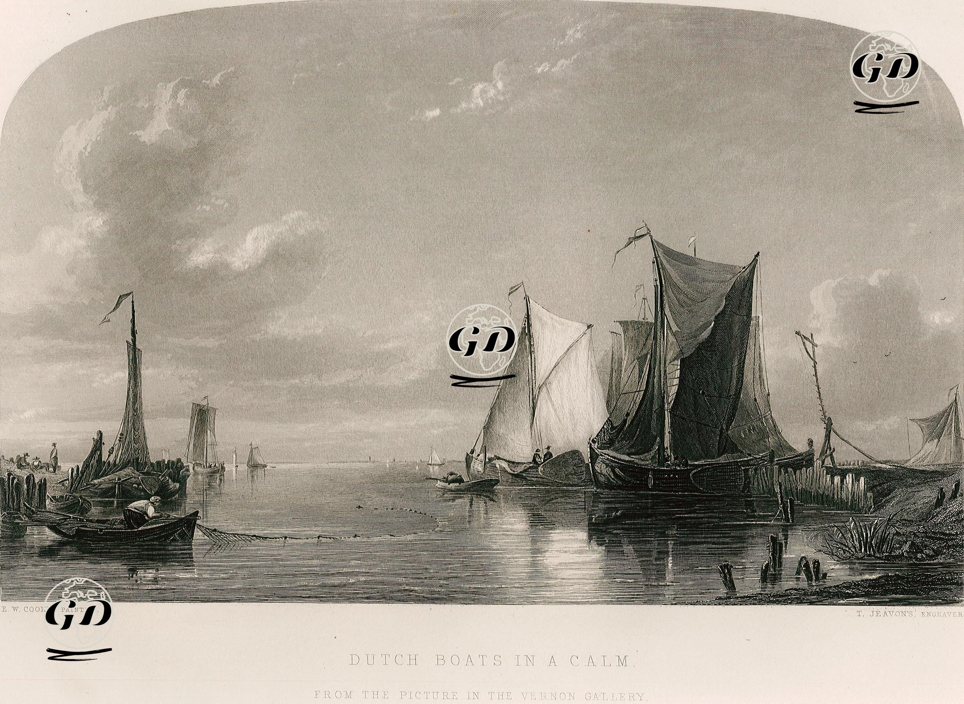 Limandaki Hollanda Tekneleri - Edward William Cooke (1811-1880) - 1855