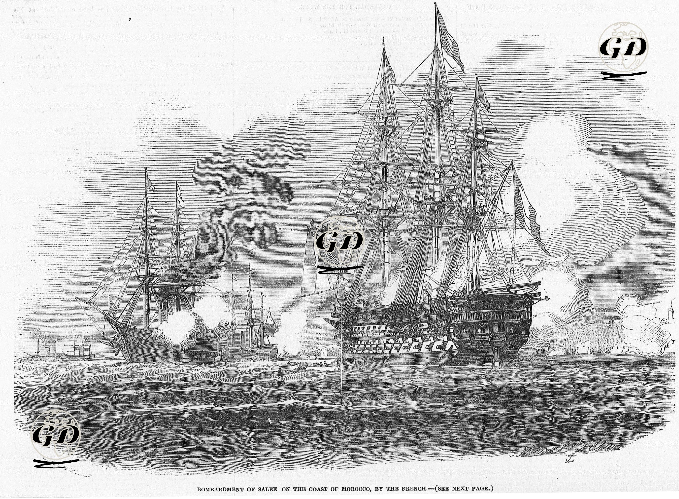 Fransız Gemiler Tarafından Fas'ın Salee Şehrinin Bombalanması  -  - 1851
