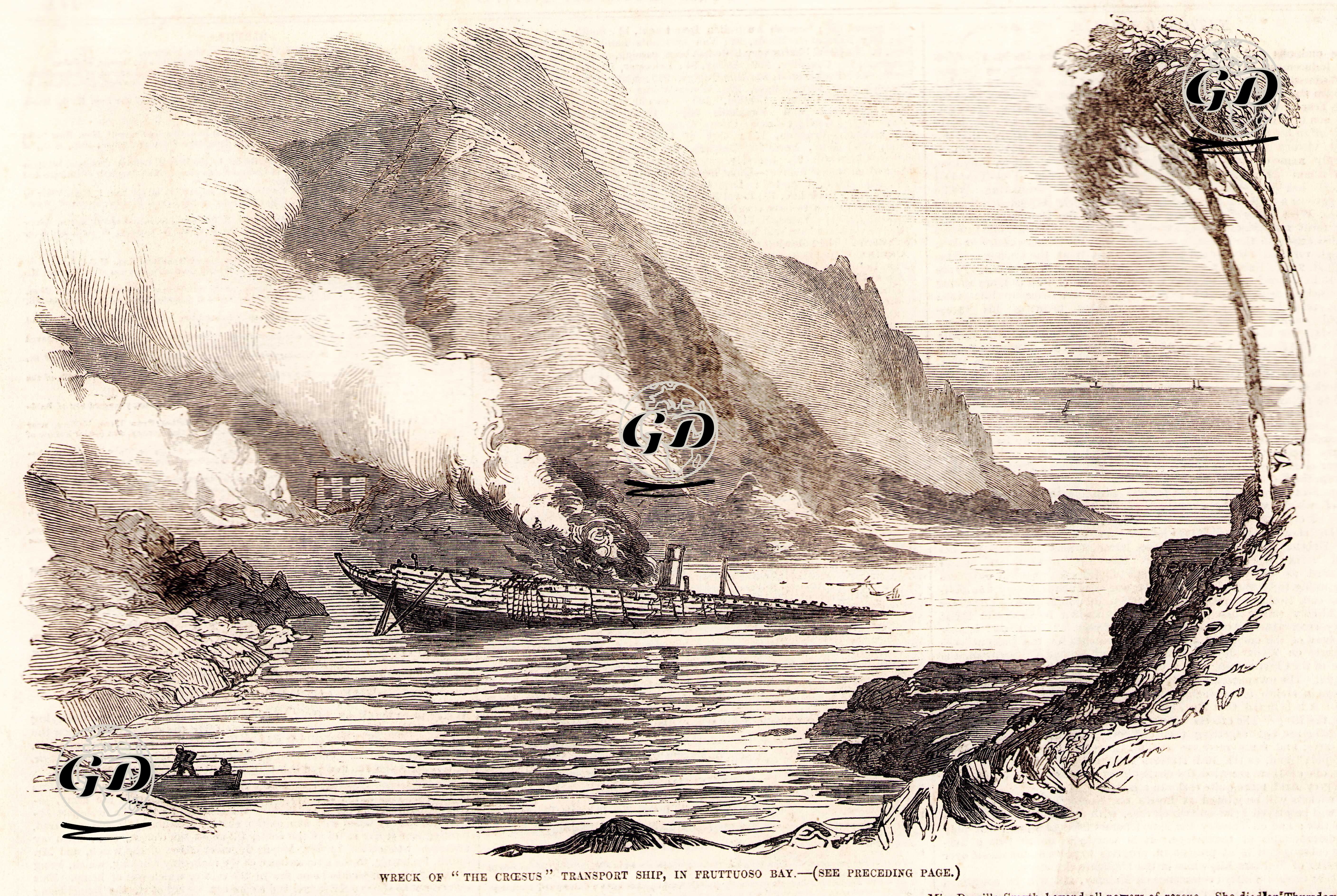Fruttuoso Koyunda Nakliye Gemisi "Croesus'un" Enkazı -  - 1855