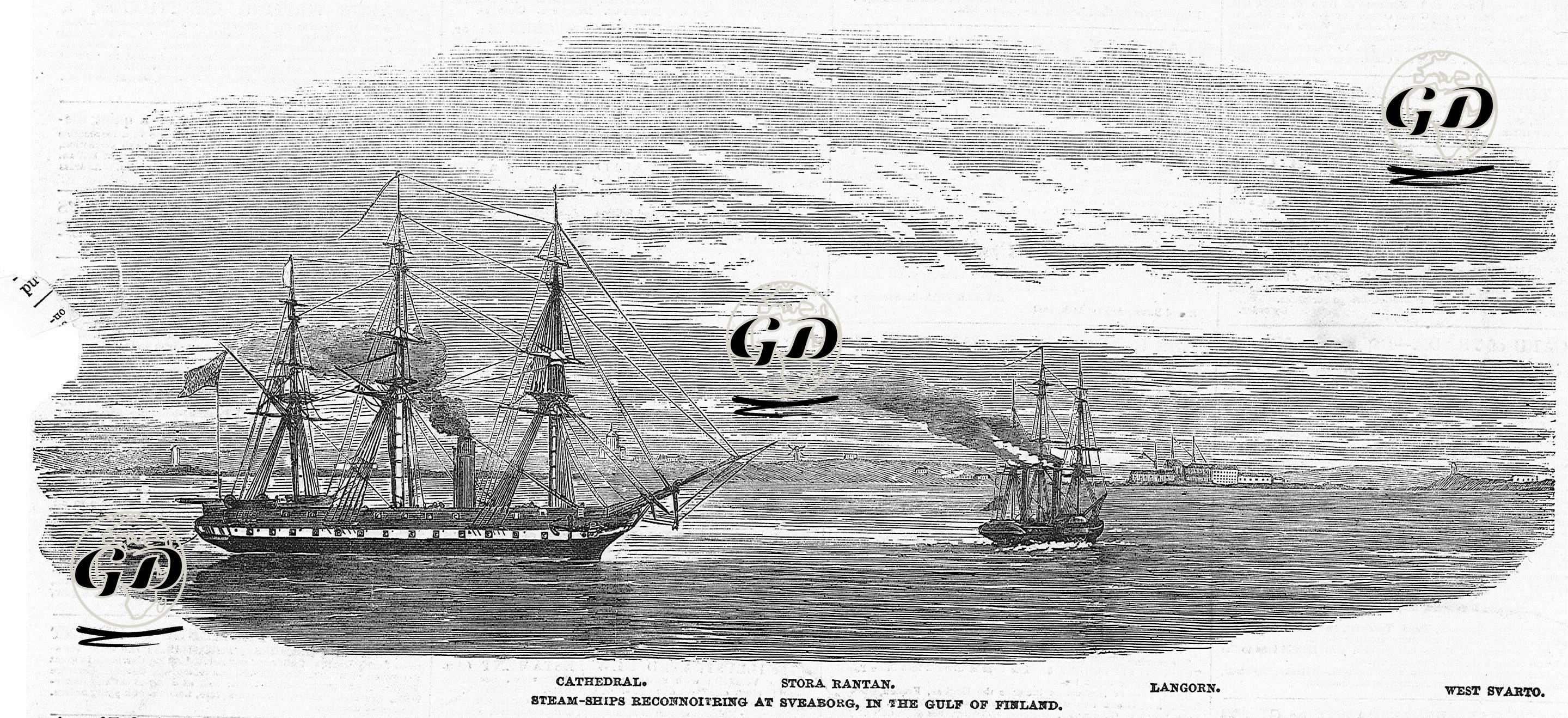 Finlandiya Körfezindeki Sveaborg'da Bulunan Buharlı Keşif Gemileri -  - 1854
